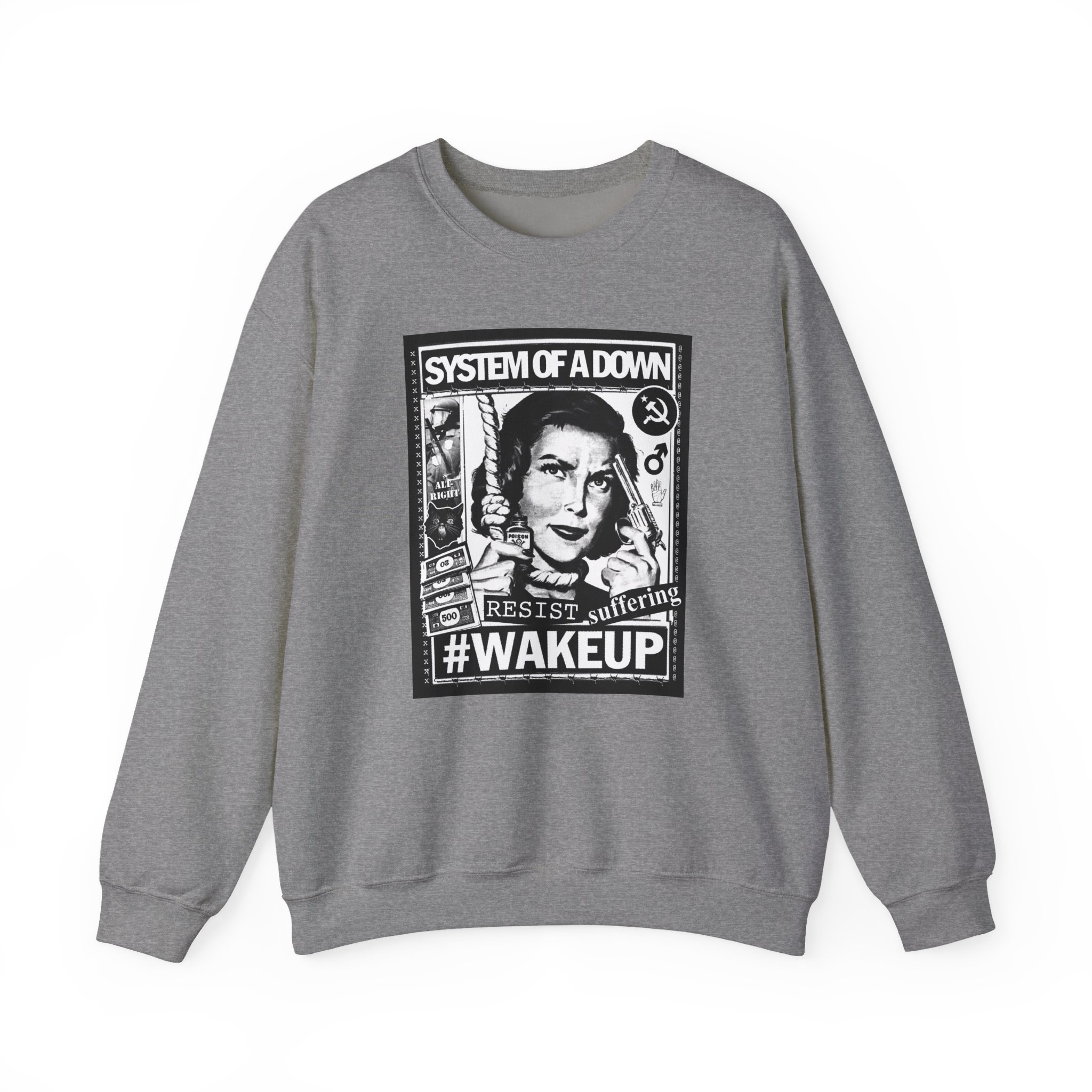 System of a Down Awake Distressed Unisex Heavy Blendâ„¢ Crewneck Sweatshirt