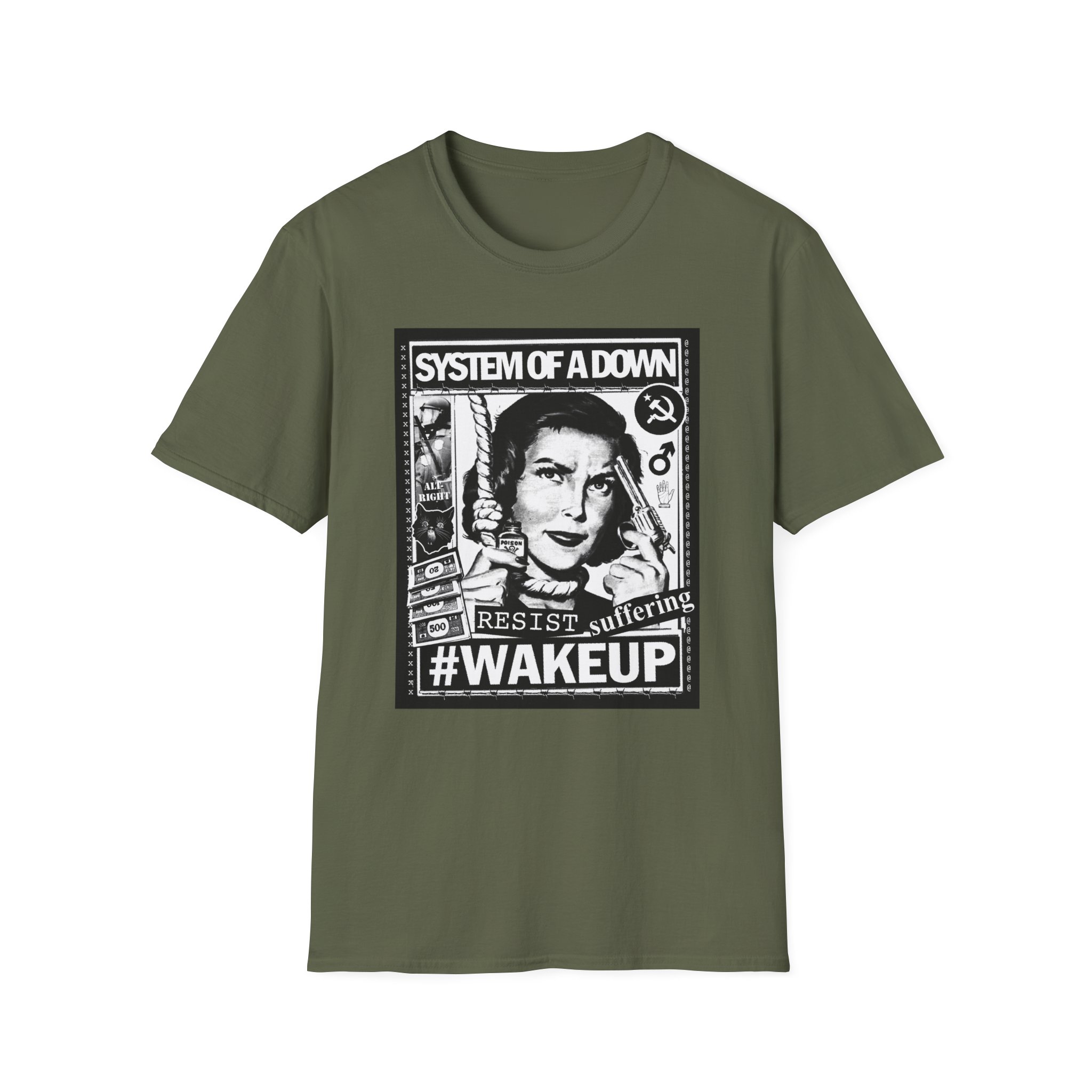 System of a Down Awake Distressed Unisex Softstyle T-Shirt
