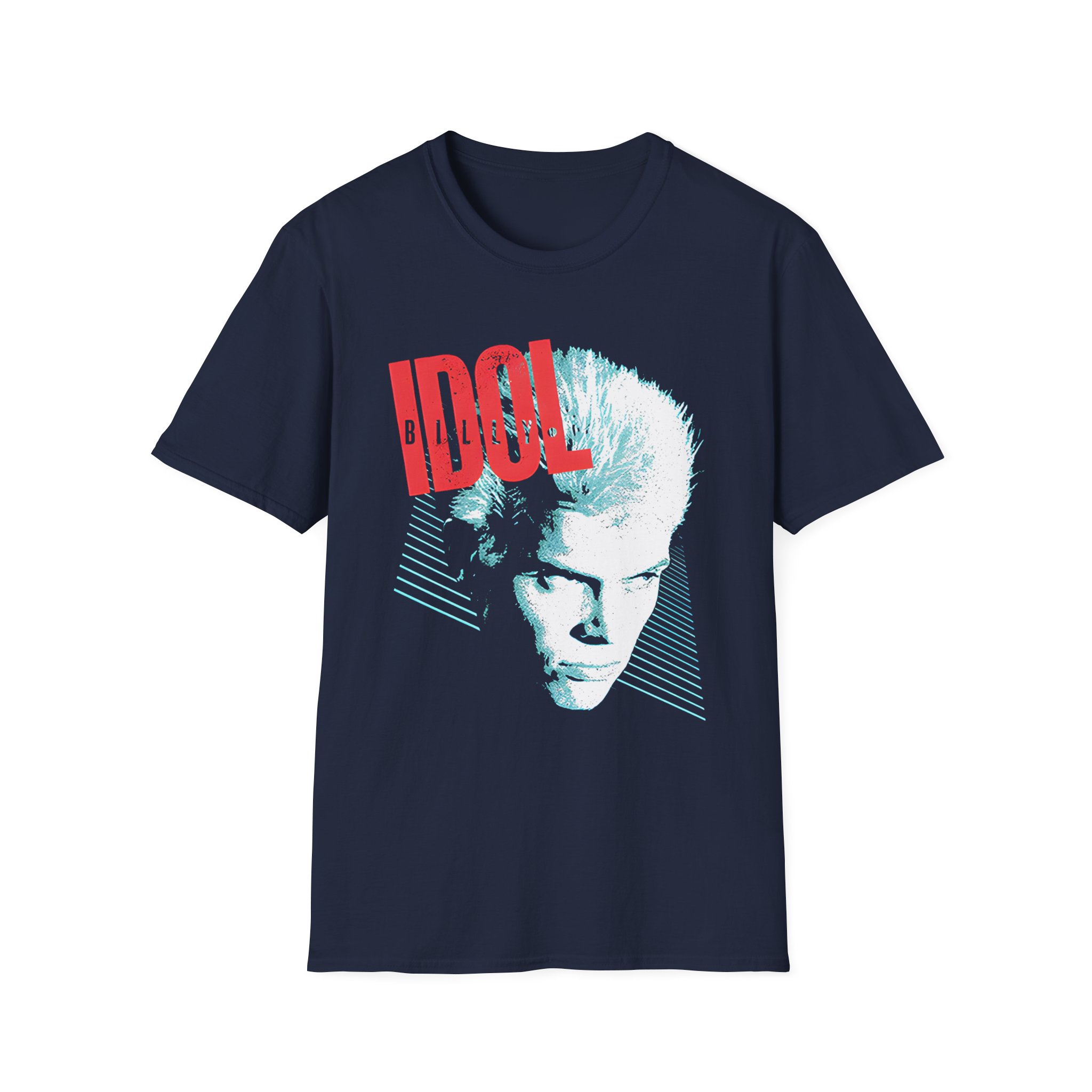 Billy Idol Face Stripes Unisex Softstyle T-Shirt