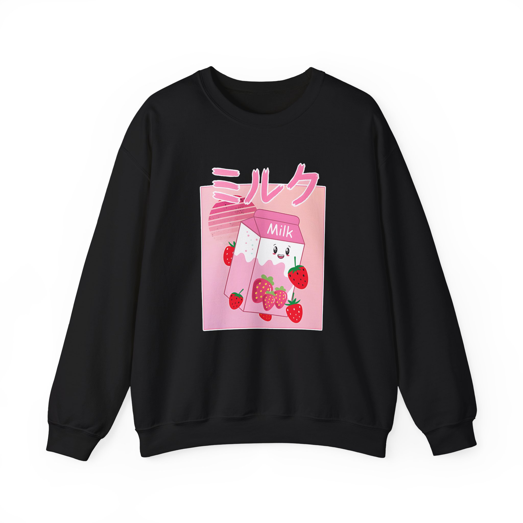 Georgenotfound Anime Strawberry Milk Shake Unisex Heavy Blendâ„¢ Crewneck Sweatshirt