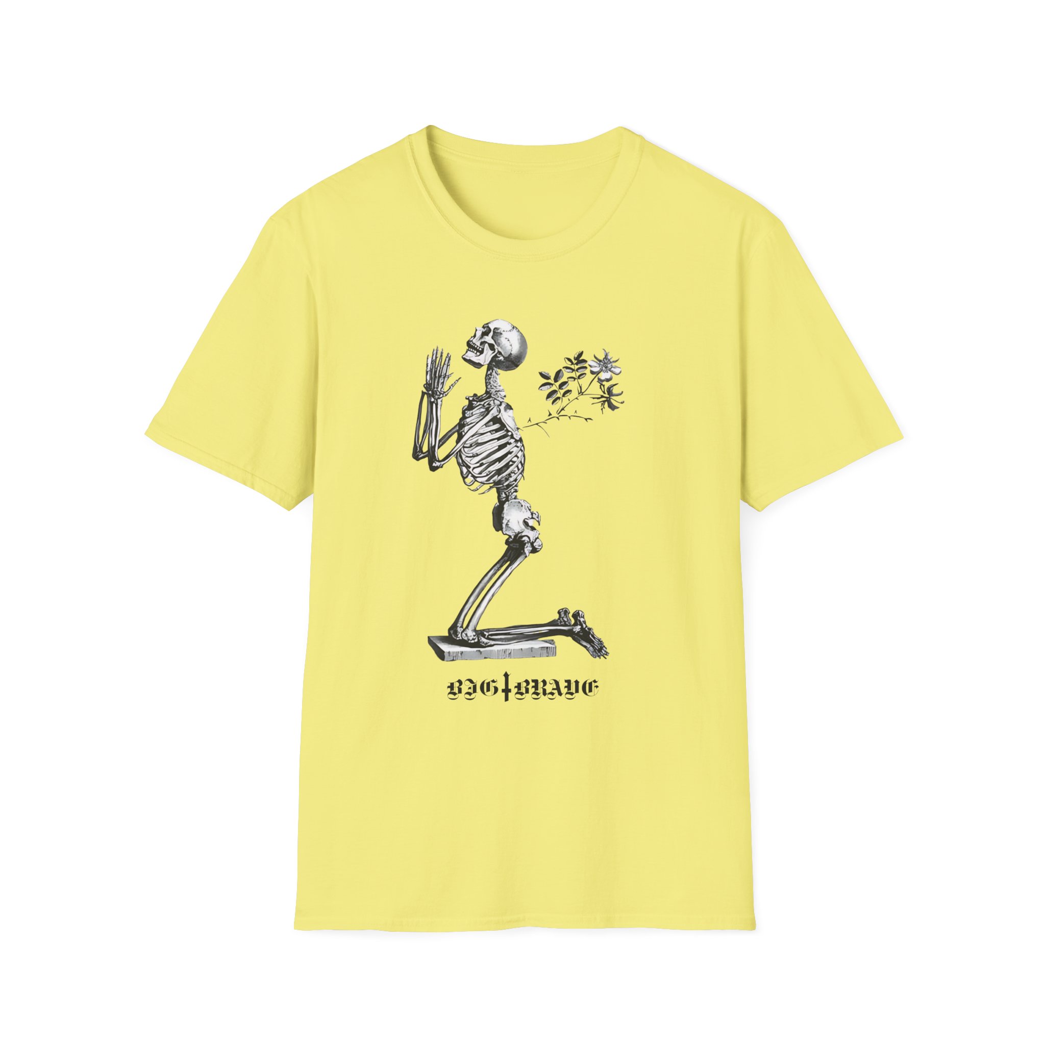 Big Brave Praying Skeleton Unisex Softstyle T-Shirt