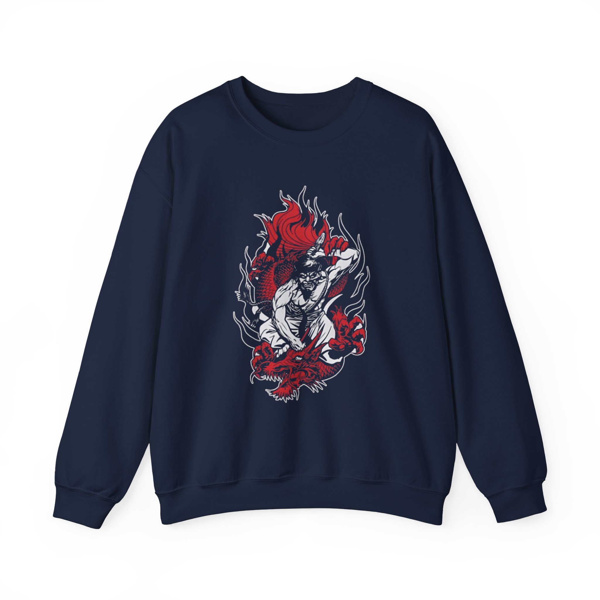 100 Demons Samurai Dragon Unisex Heavy Blendâ„¢ Crewneck Sweatshirt