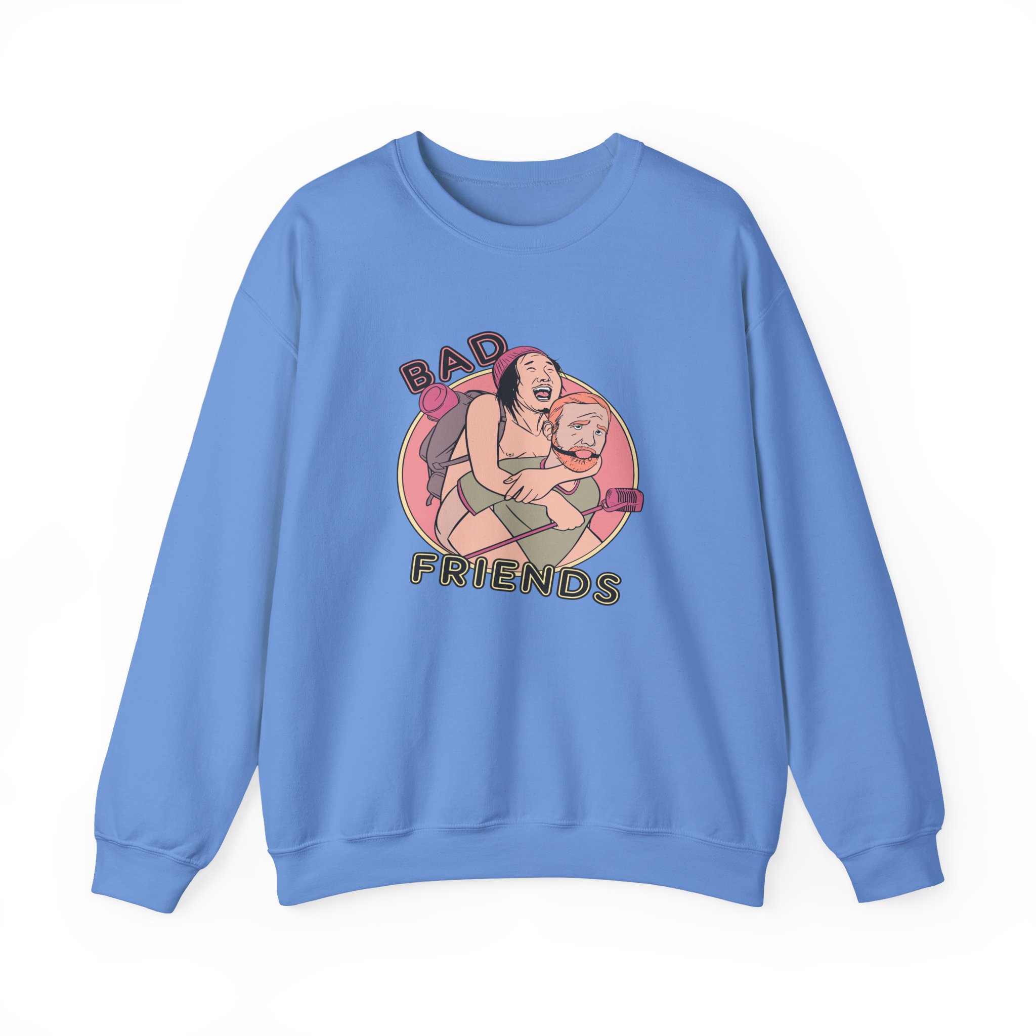 Andrew Santino Piggy Back Bad Friends Podcast Unisex Heavy Blendâ„¢ Crewneck Sweatshirt