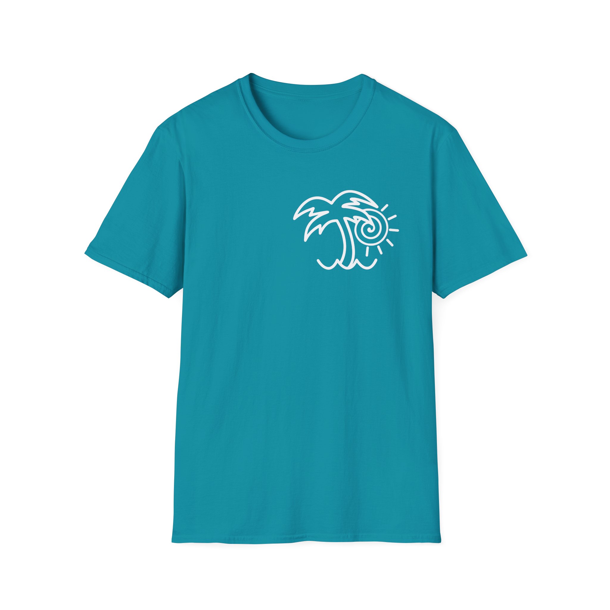Chon Palm Tree Blue Dip Dye Unisex Softstyle T-Shirt