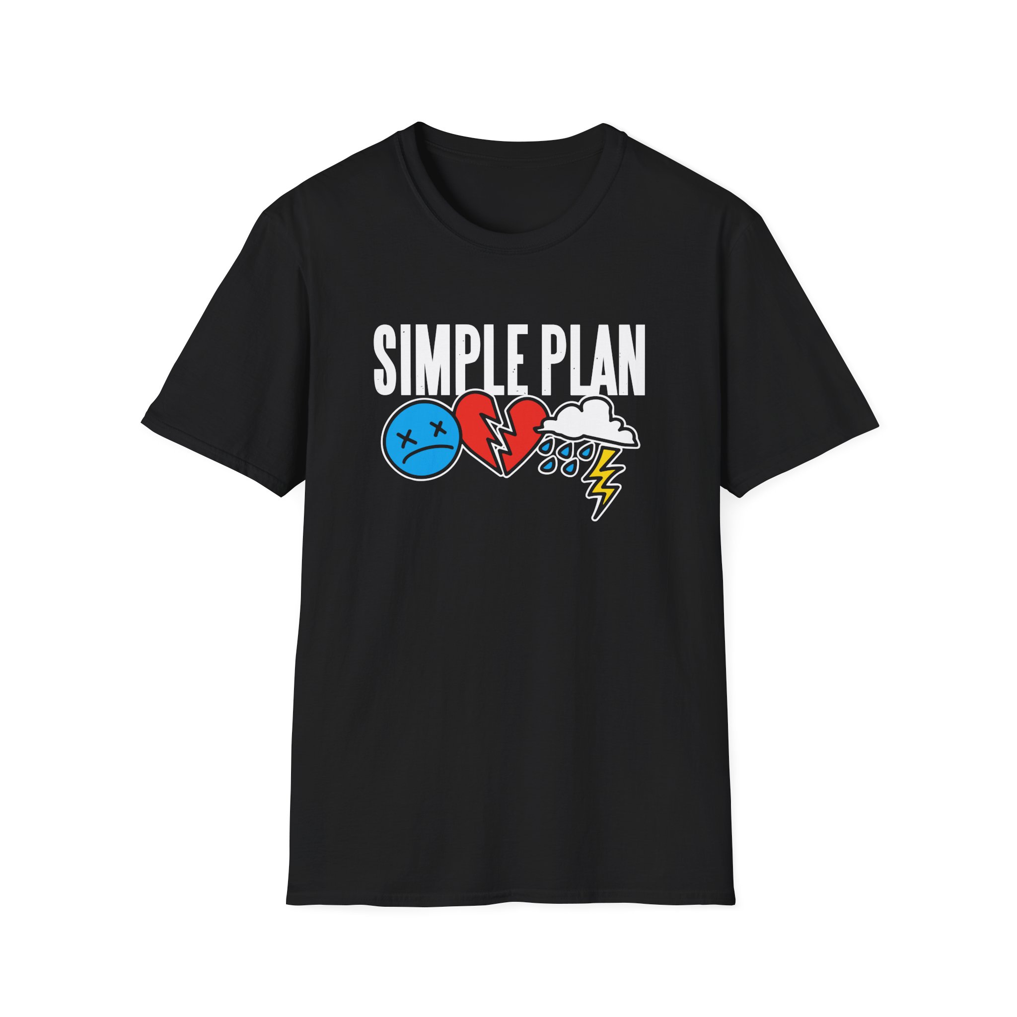 Simple Plan 3 Icons Logo Unisex Softstyle T-Shirt