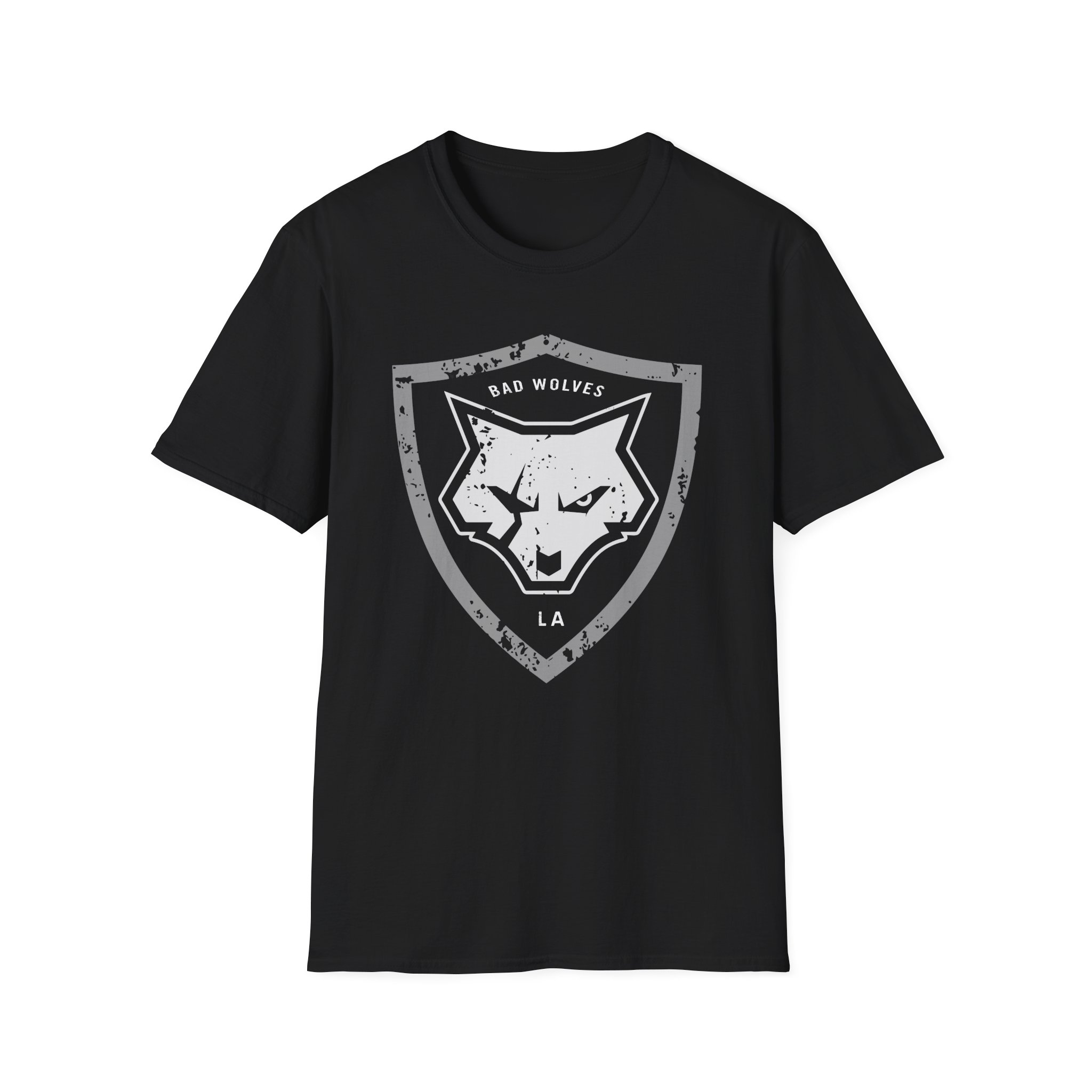Bad Wolves Distressed Shield Unisex Softstyle T-Shirt