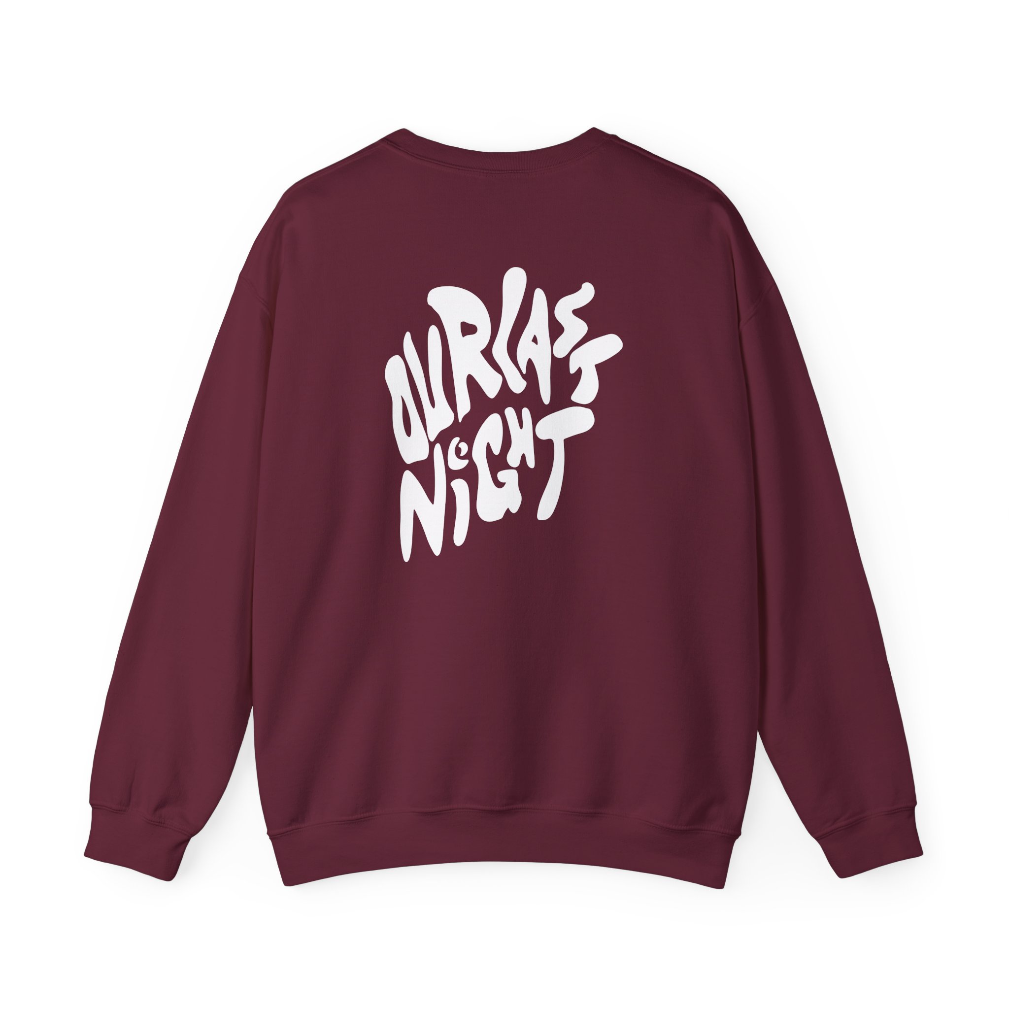 Our Last Night Black Swirl Text Unisex Heavy Blendâ„¢ Crewneck Sweatshirt