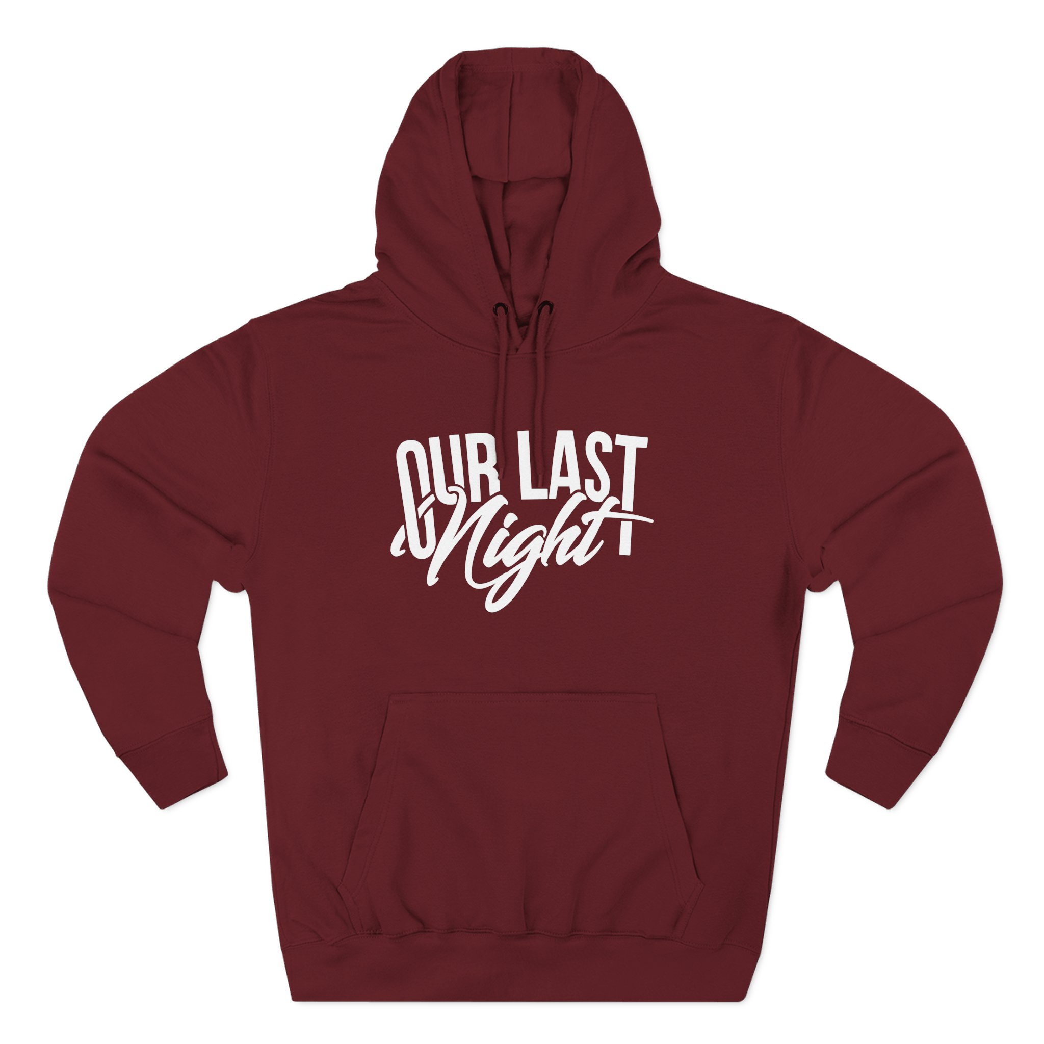 Our Last Night Script Three-Panel Fleece Hoodie