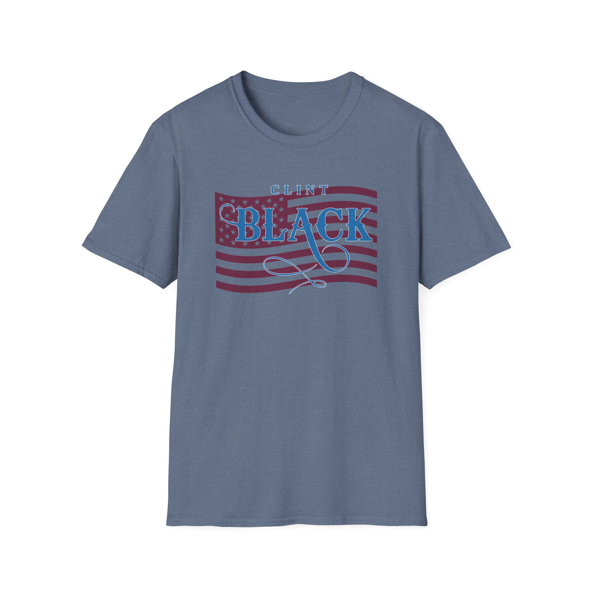 Clint Black Ladies Patriotic Bling Unisex Softstyle T-Shirt