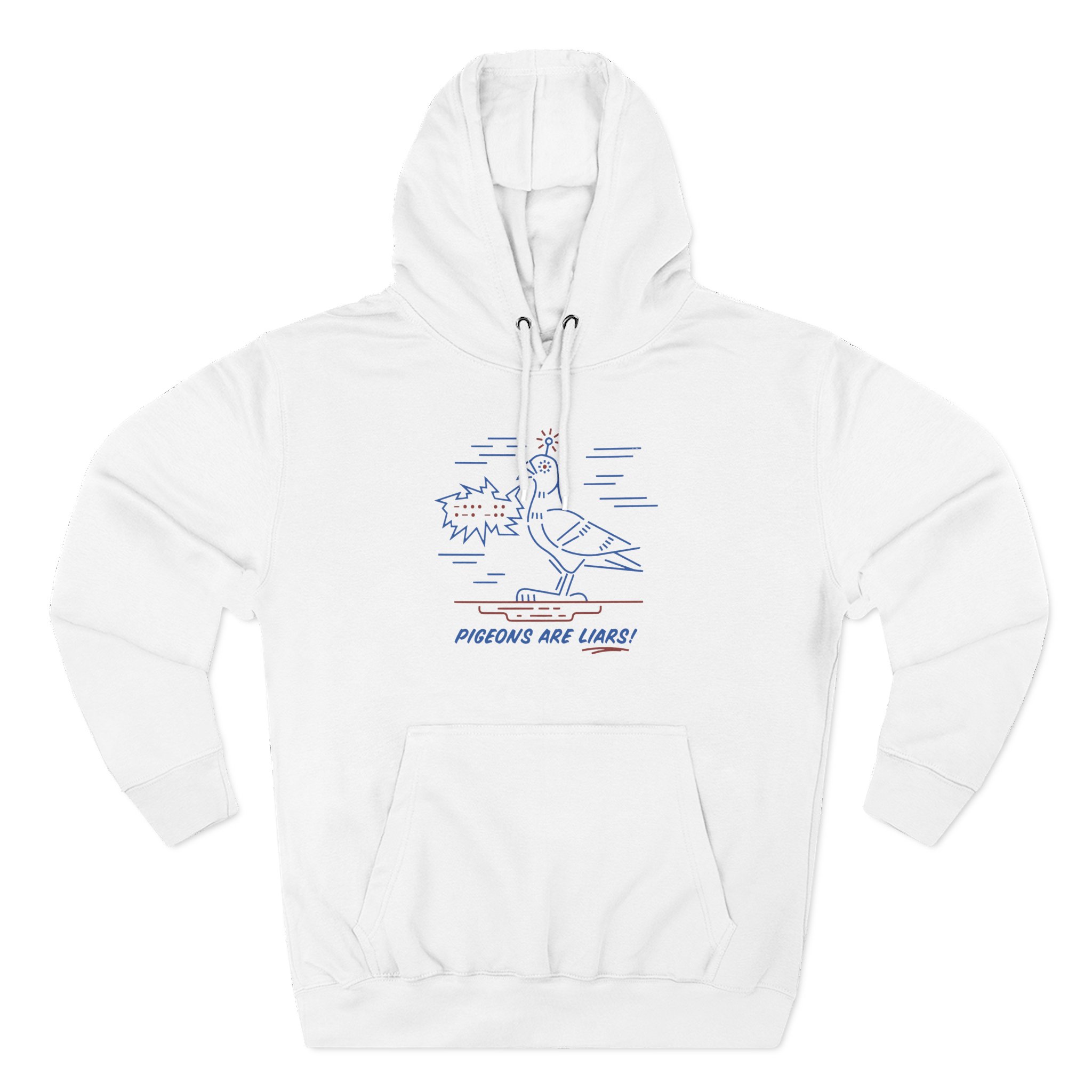Birds Arent Real Pigeons Are Liars Three-Panel Fleece Hoodie