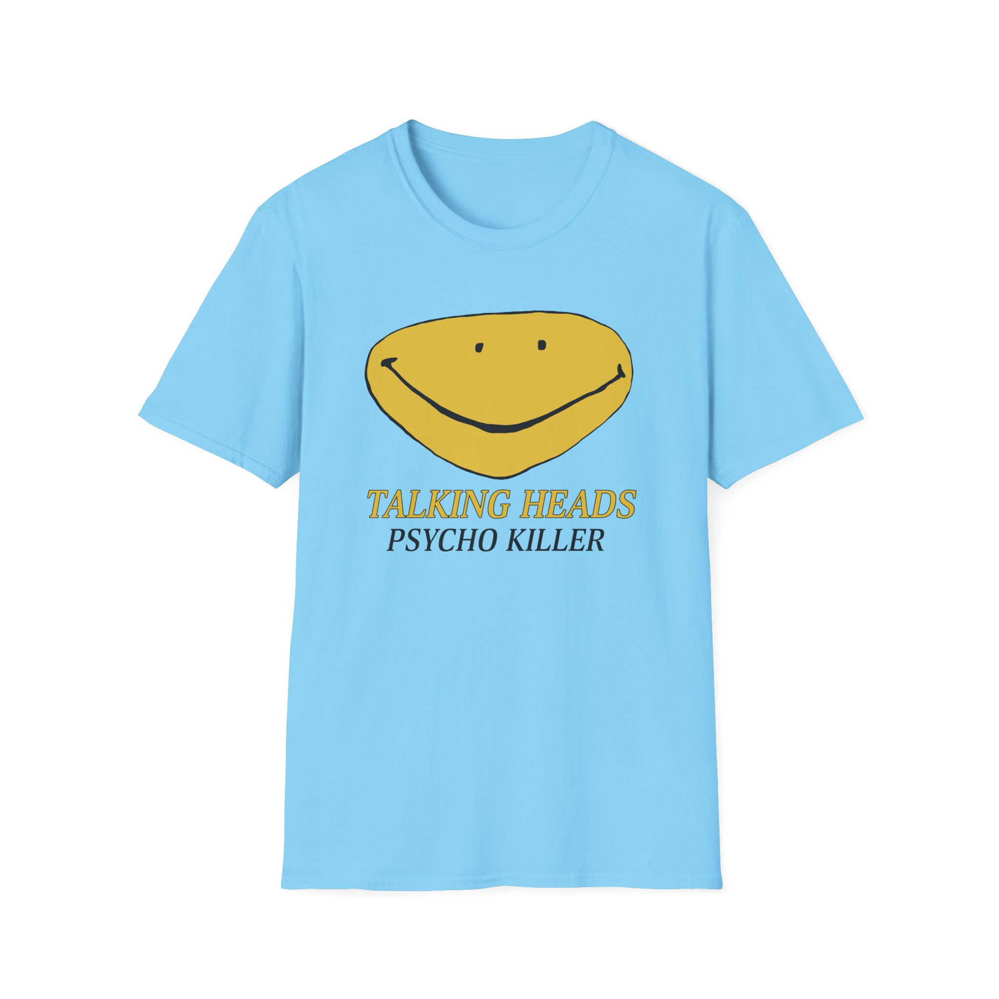 Talking Heads Smiley Face Psycho Killer Unisex Softstyle T-Shirt