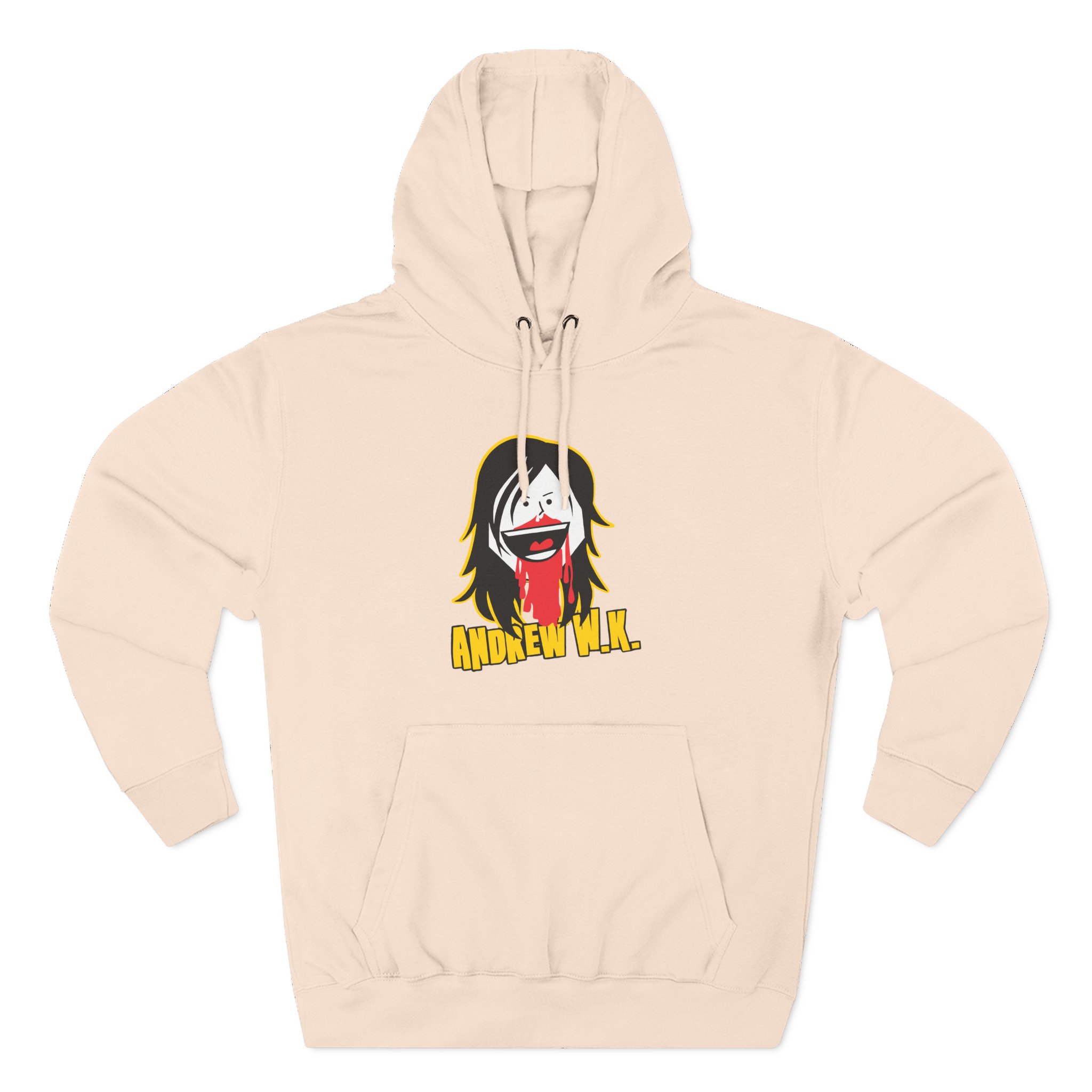 Andrew Wk Cartoon Bloody Nose Three-Panel Fleece Hoodie