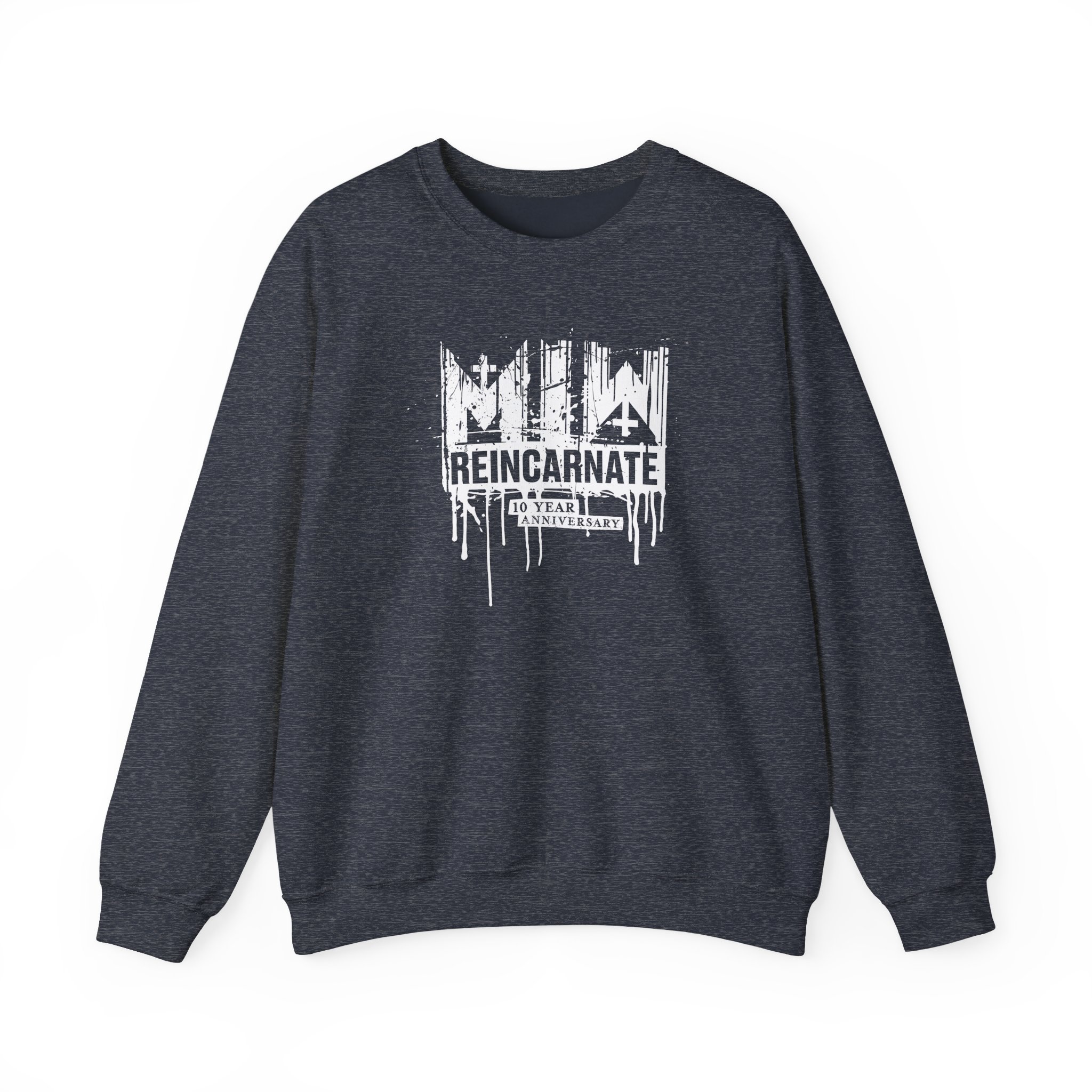 Motionless in White Reincarnate 10 Year Drip Logo Unisex Heavy Blendâ„¢ Crewneck Sweatshirt