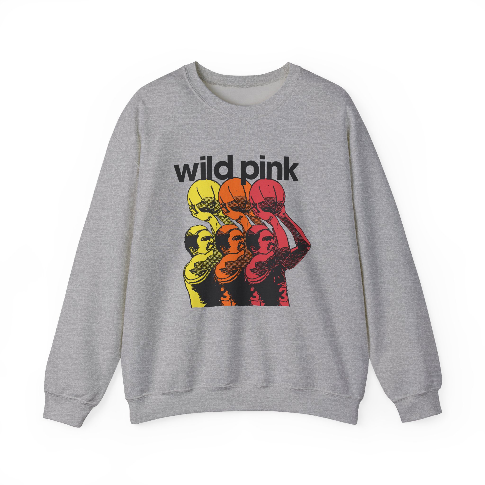 Wild Pink Basketball Unisex Heavy Blendâ„¢ Crewneck Sweatshirt