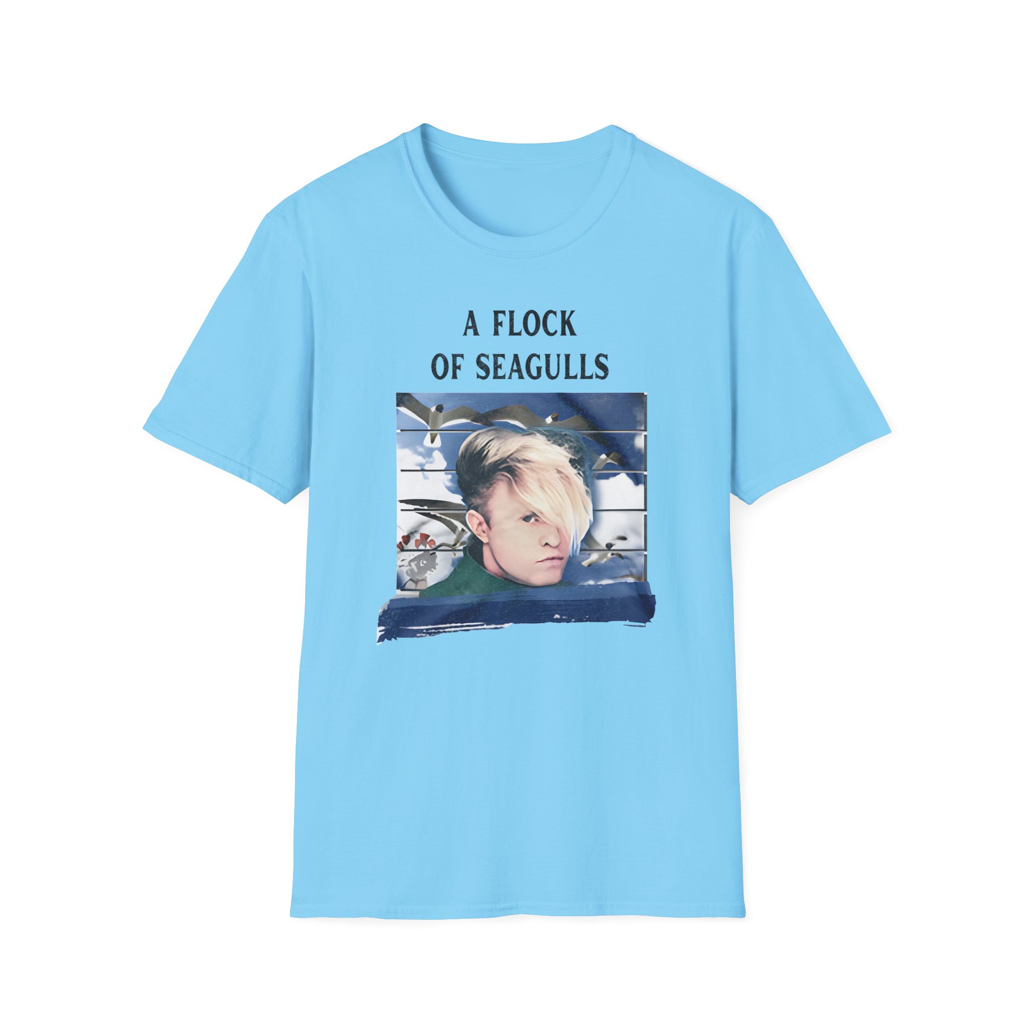 A Flock of Seagulls Birds in Flight Unisex Softstyle T-Shirt