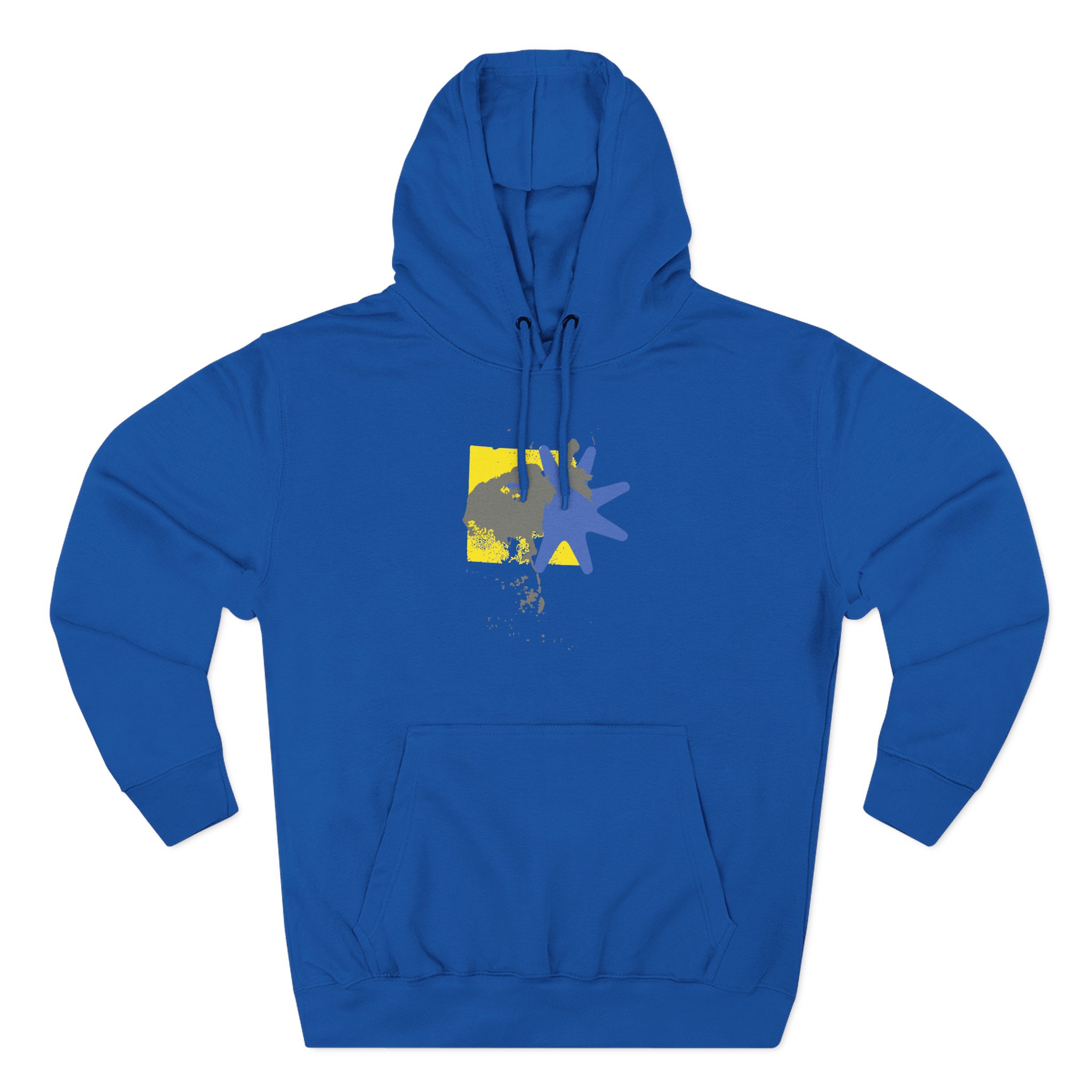 Foxing Shapes Three-Panel Fleece Hoodie