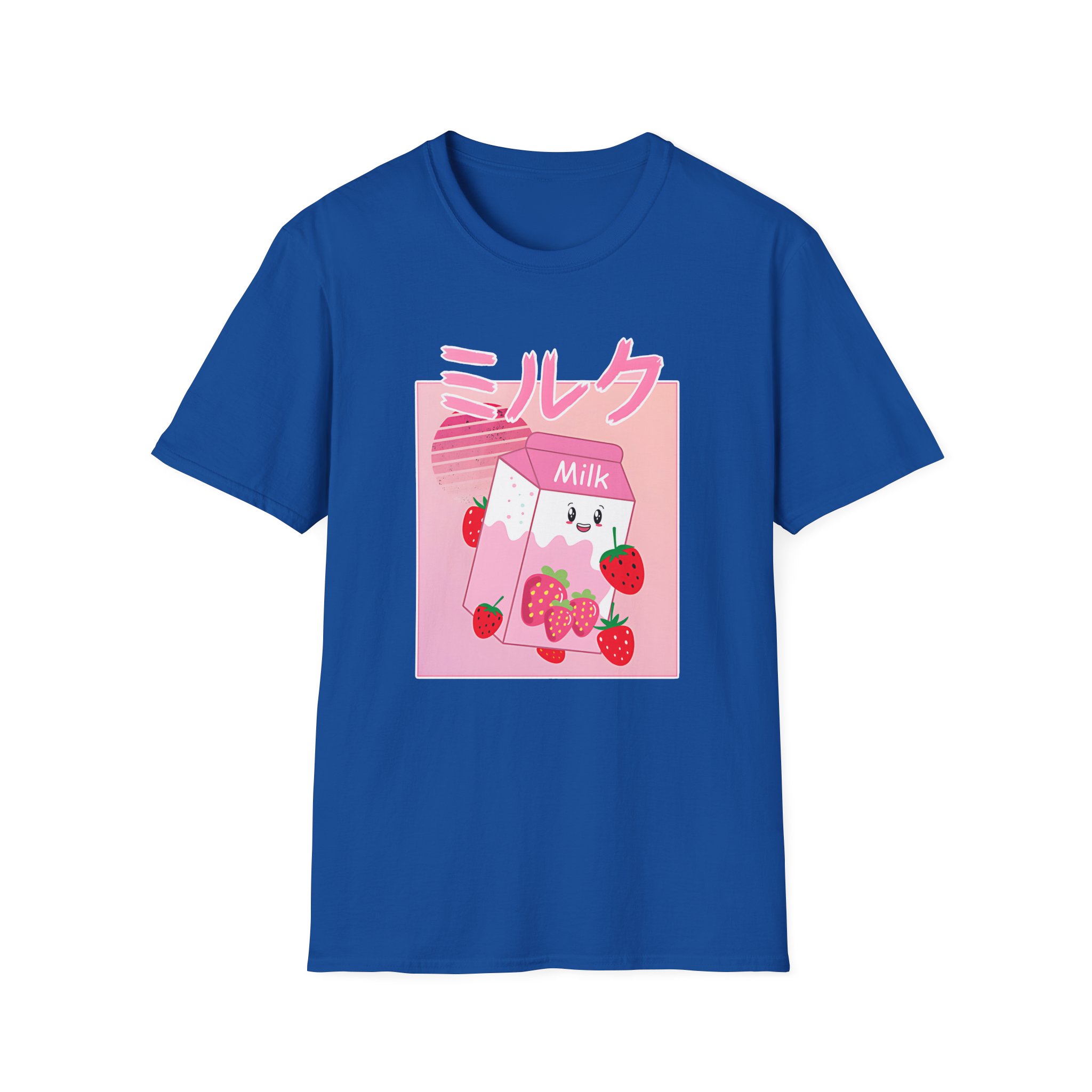 Georgenotfound Anime Strawberry Milk Shake Unisex Softstyle T-Shirt