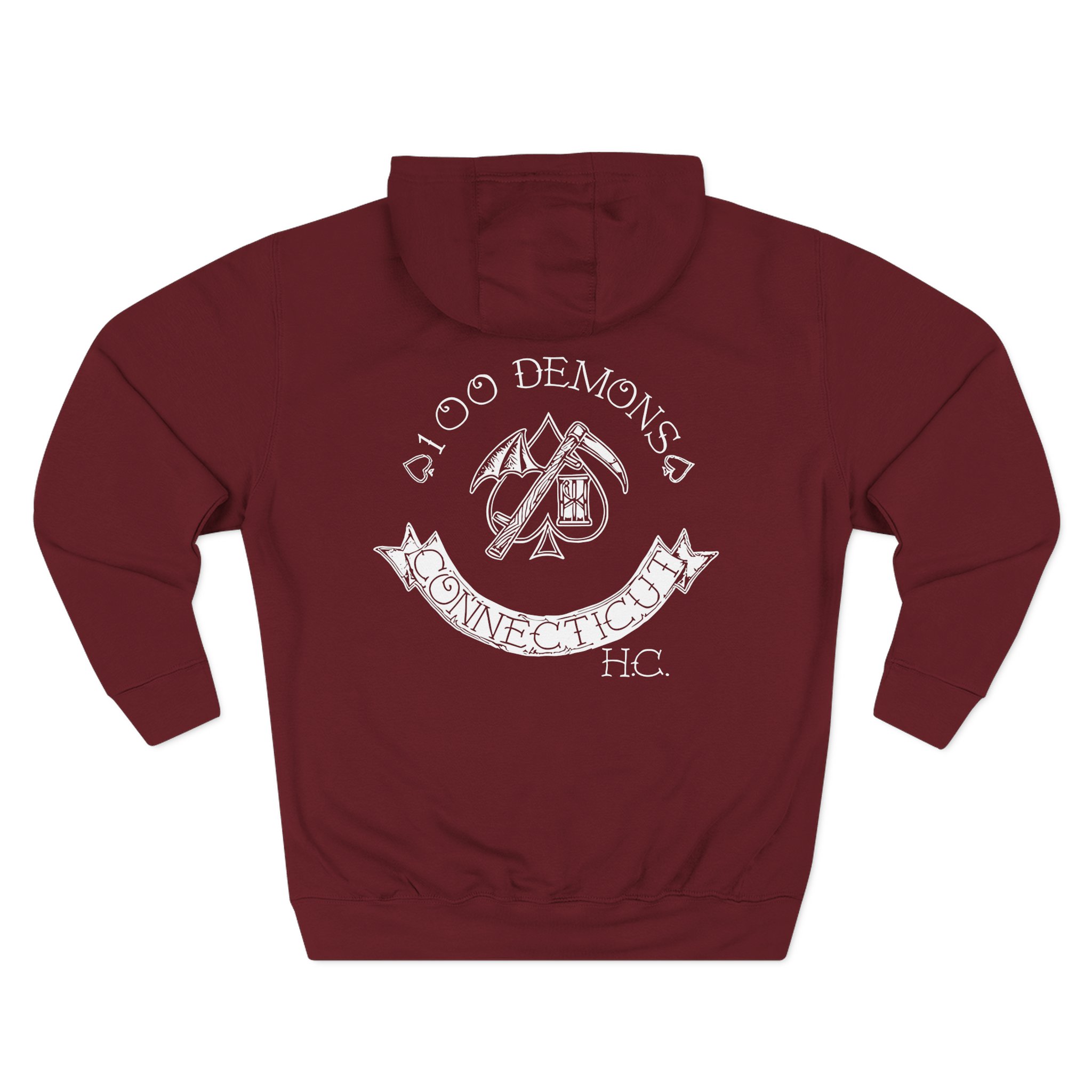 100 Demons Spade Sickle Three-Panel Fleece Hoodie