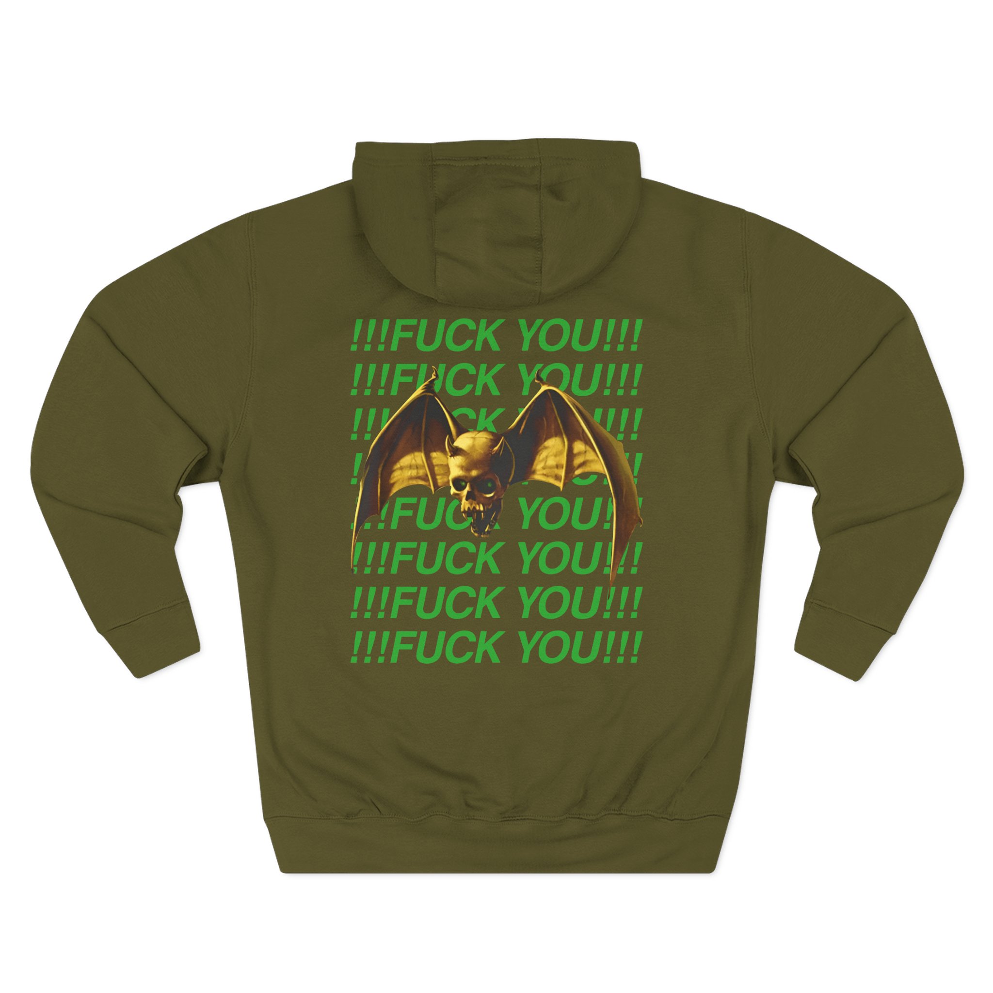 Overkill We Don't Care - Fuck You Three-Panel Fleece Hoodie
