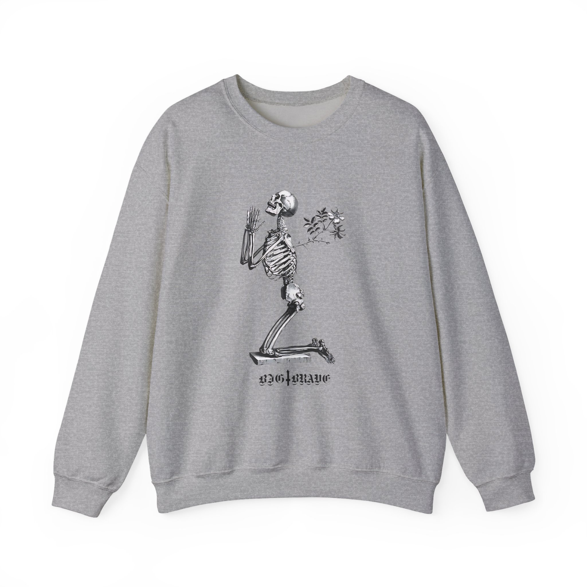Big Brave Praying Skeleton Unisex Heavy Blendâ„¢ Crewneck Sweatshirt
