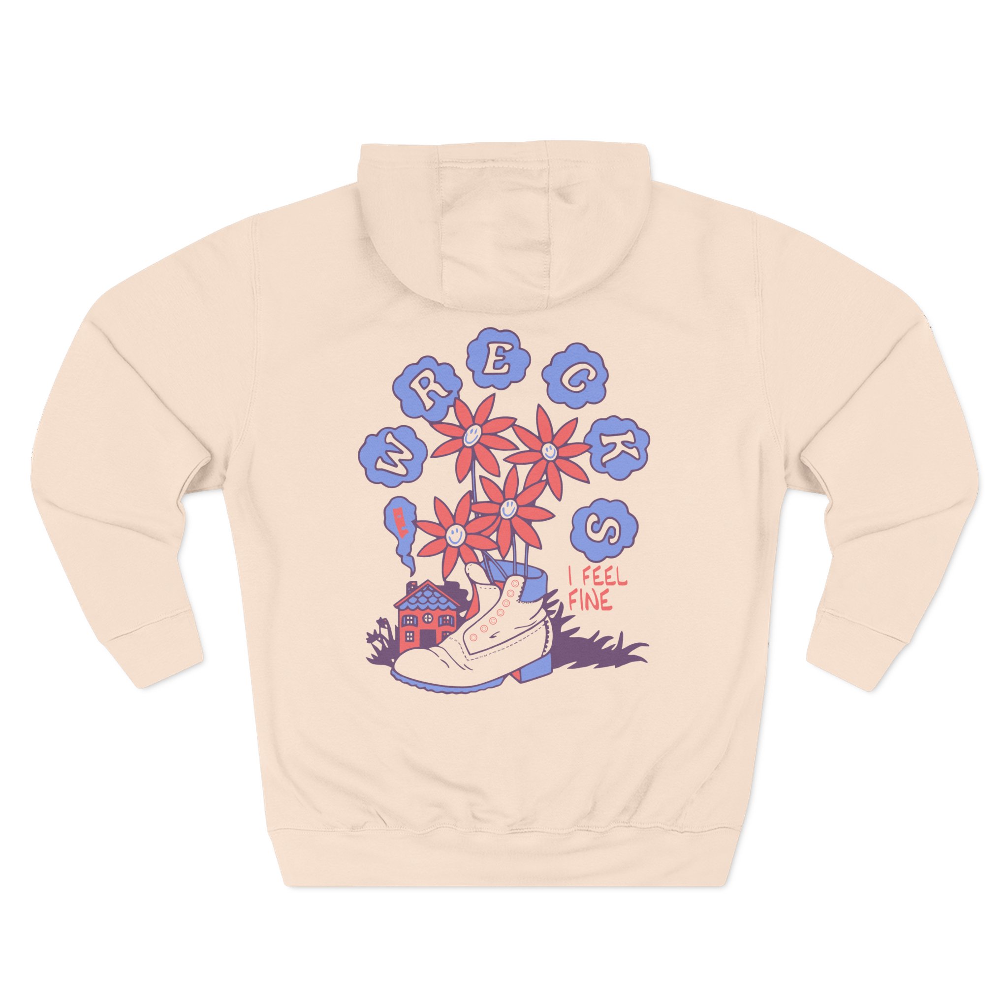 The Wrecks Floral Three-Panel Fleece Hoodie