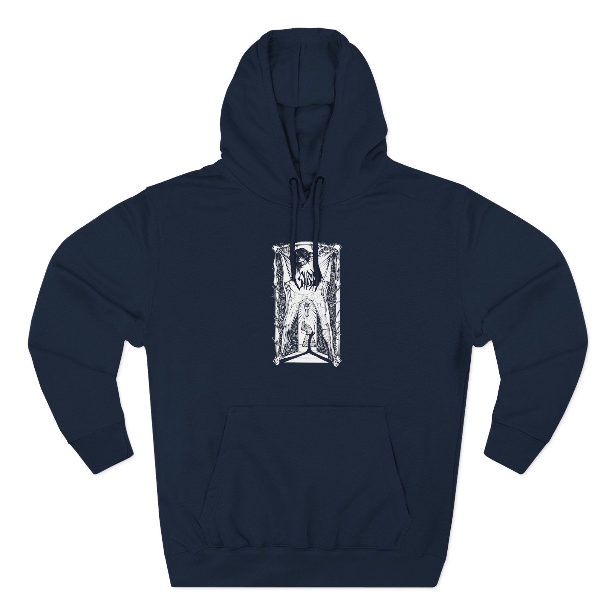 Sigh Cost B&w Three-Panel Fleece Hoodie
