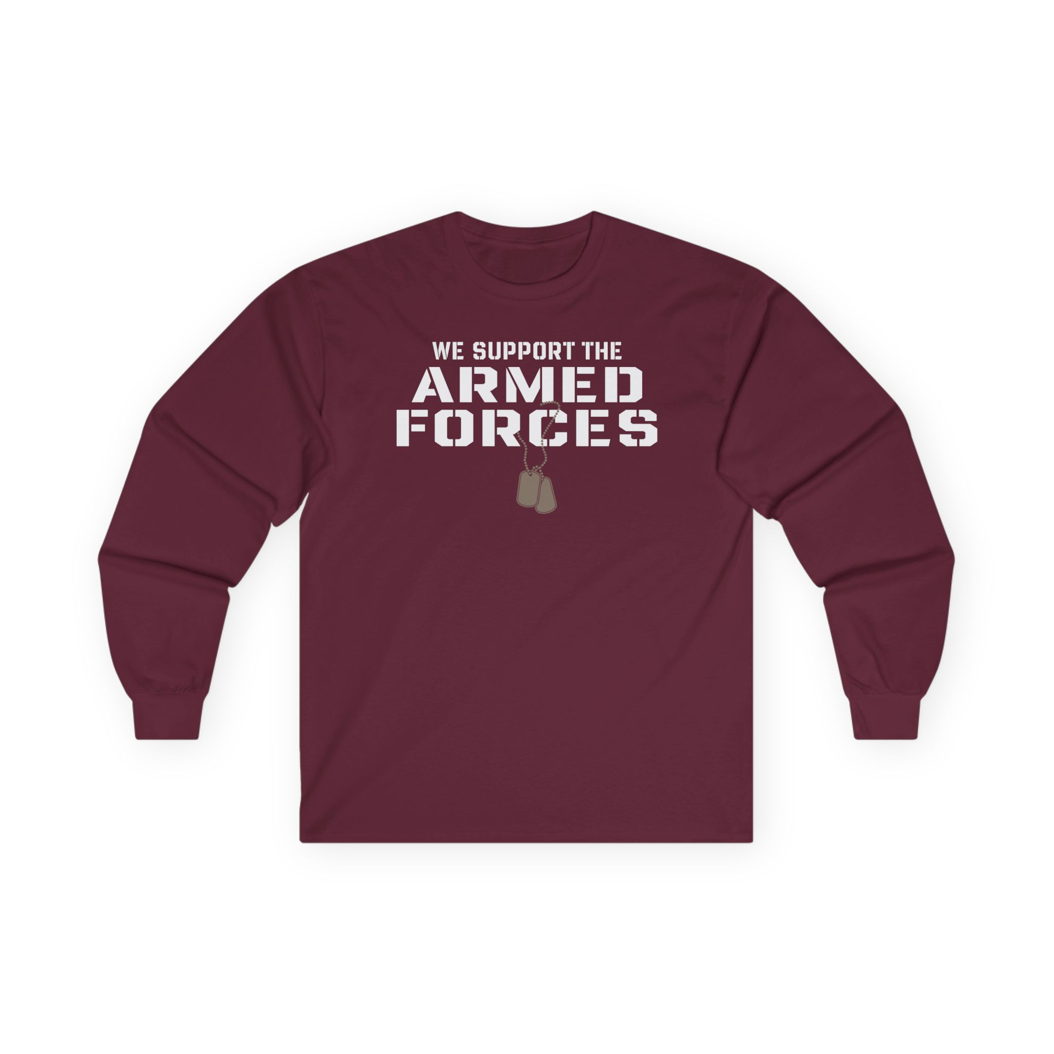 Valuetainment We Support the Armed Forces Unisex Ultra Cotton Long Sleeve Tee