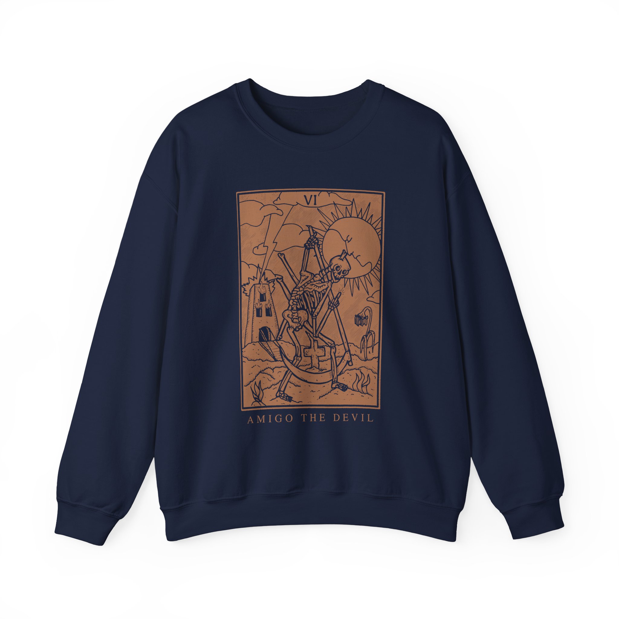 Amigo the Devil Tarot Card Unisex Heavy Blendâ„¢ Crewneck Sweatshirt