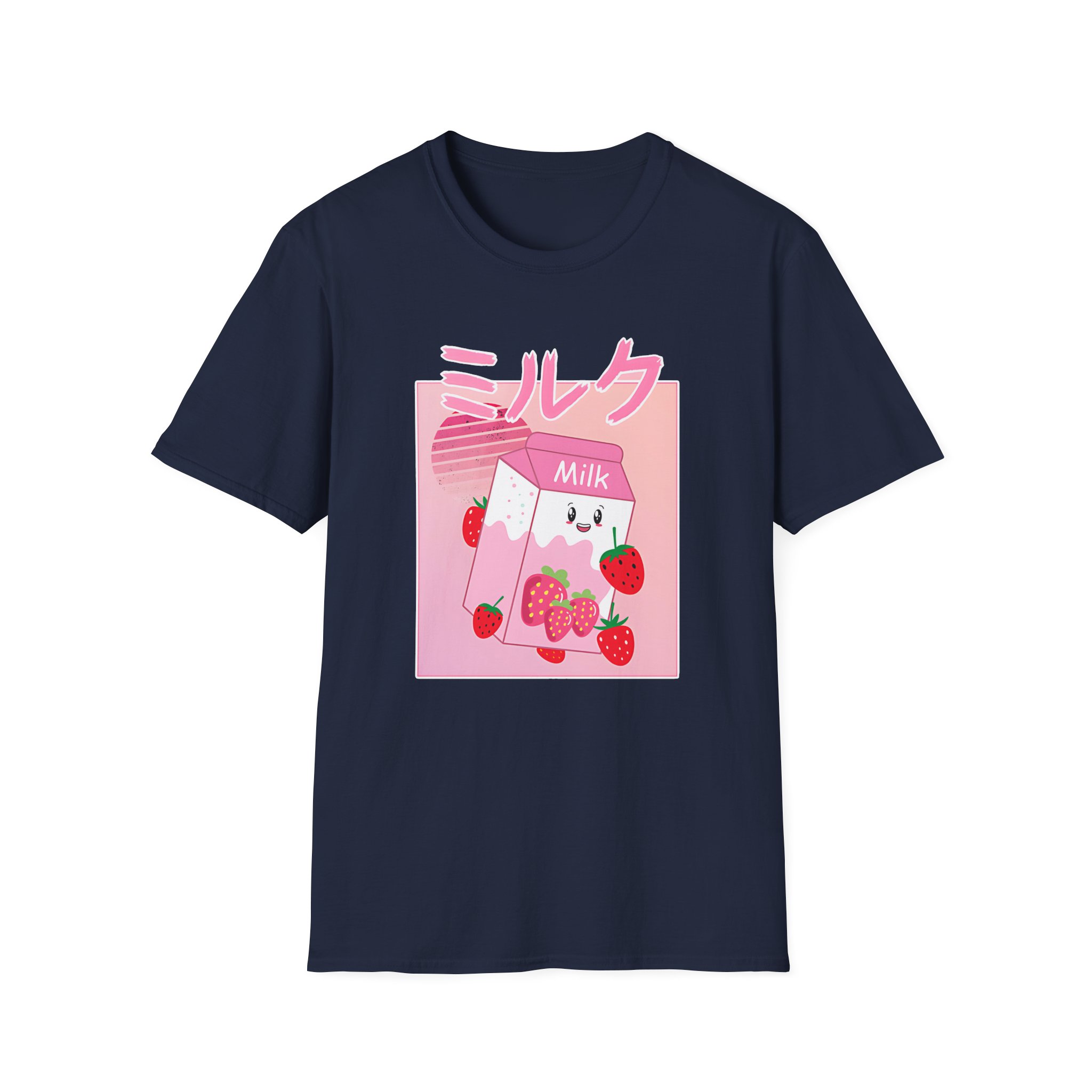 Georgenotfound Anime Strawberry Milk Shake Unisex Softstyle T-Shirt