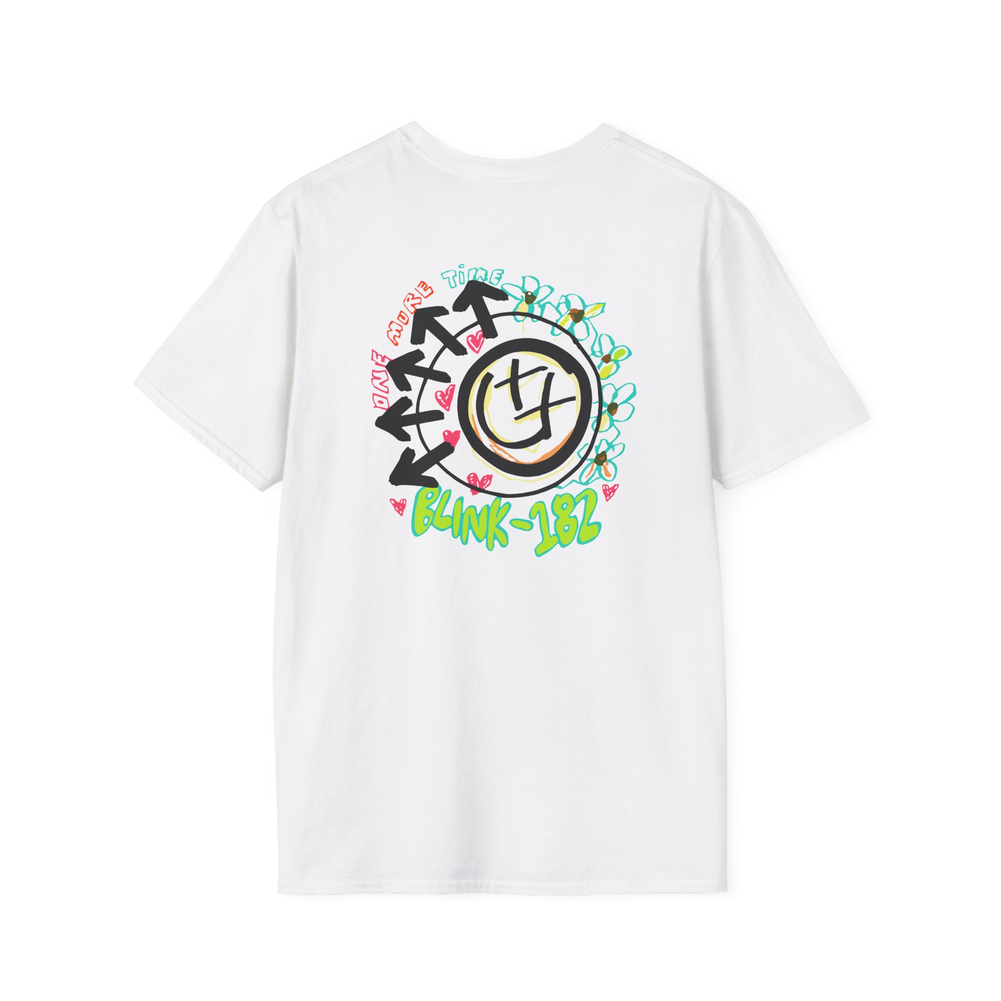 Blink 182 One More Time Smiley Sketch Unisex Softstyle T-Shirt