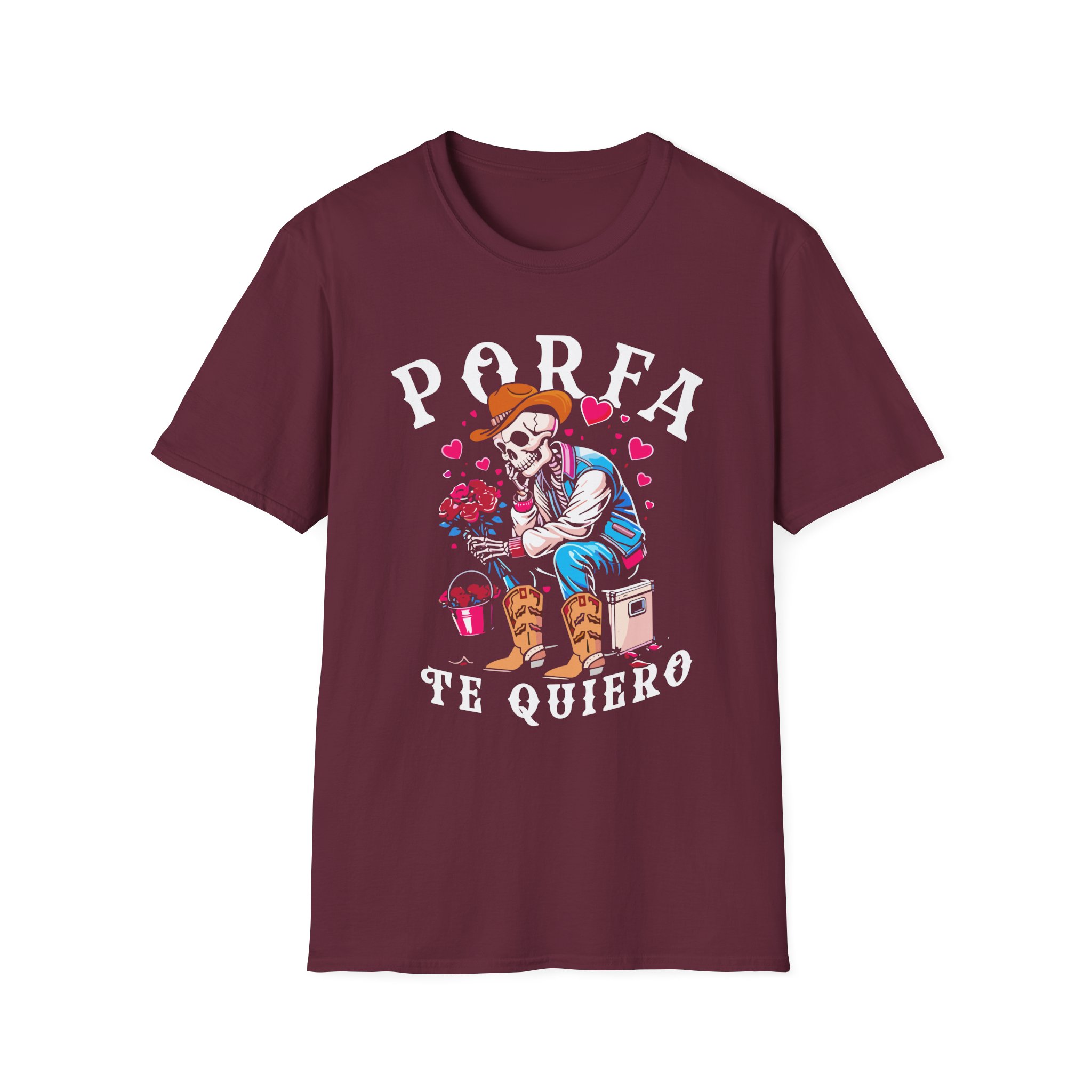 Porfa Skeleton Favor Te Quiero Unisex Softstyle T-Shirt