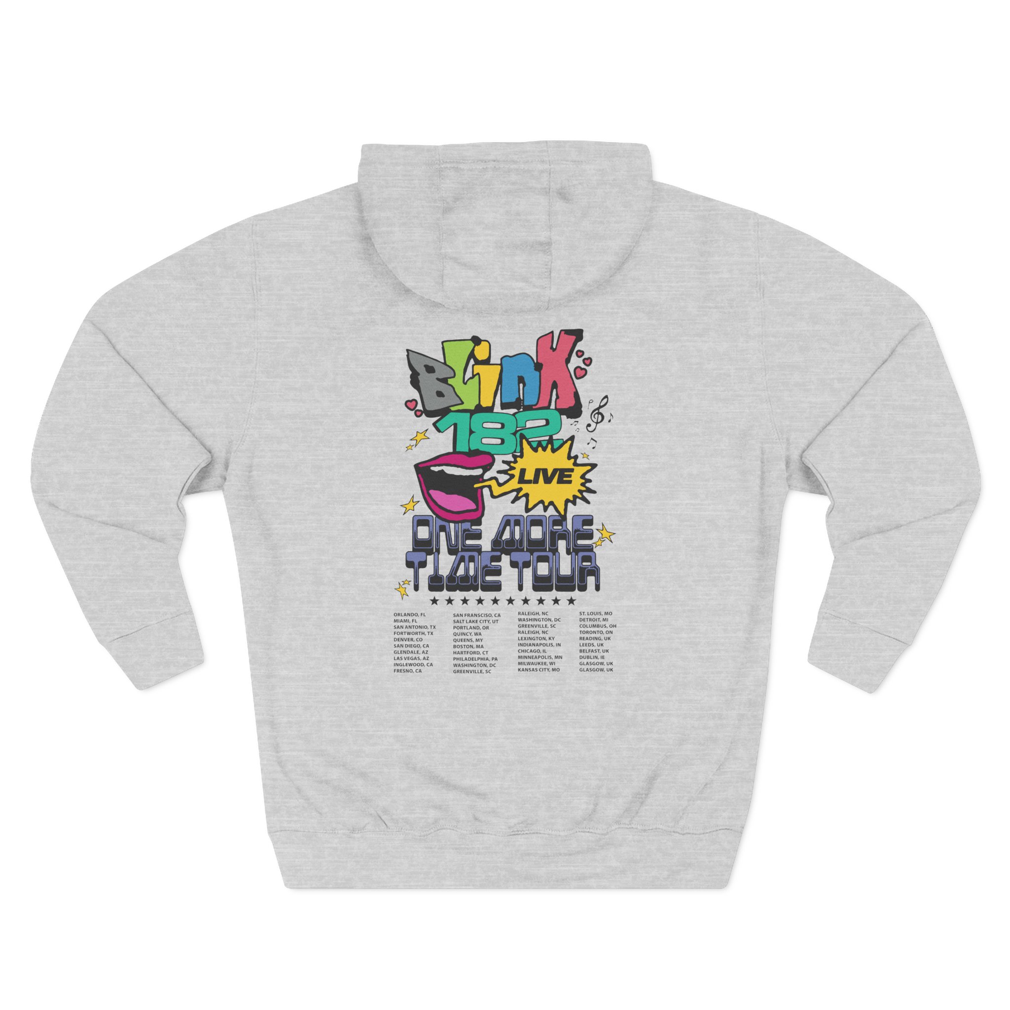 Blink 182 One More Time Tour Three-Panel Fleece Hoodie