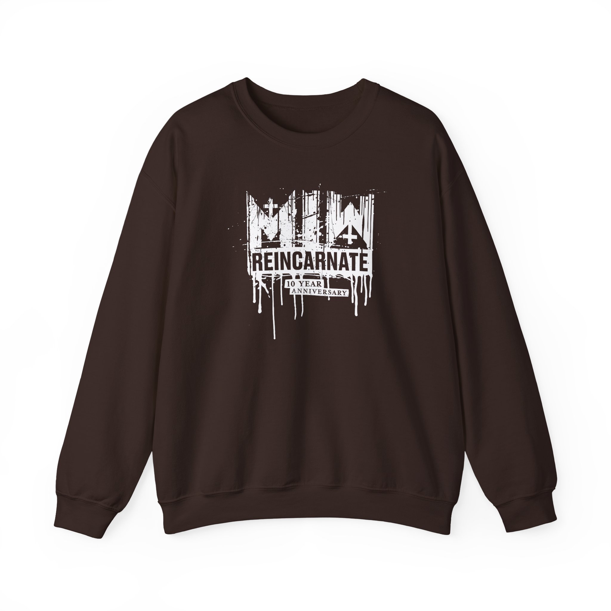 Motionless in White Reincarnate 10 Year Drip Logo Unisex Heavy Blendâ„¢ Crewneck Sweatshirt