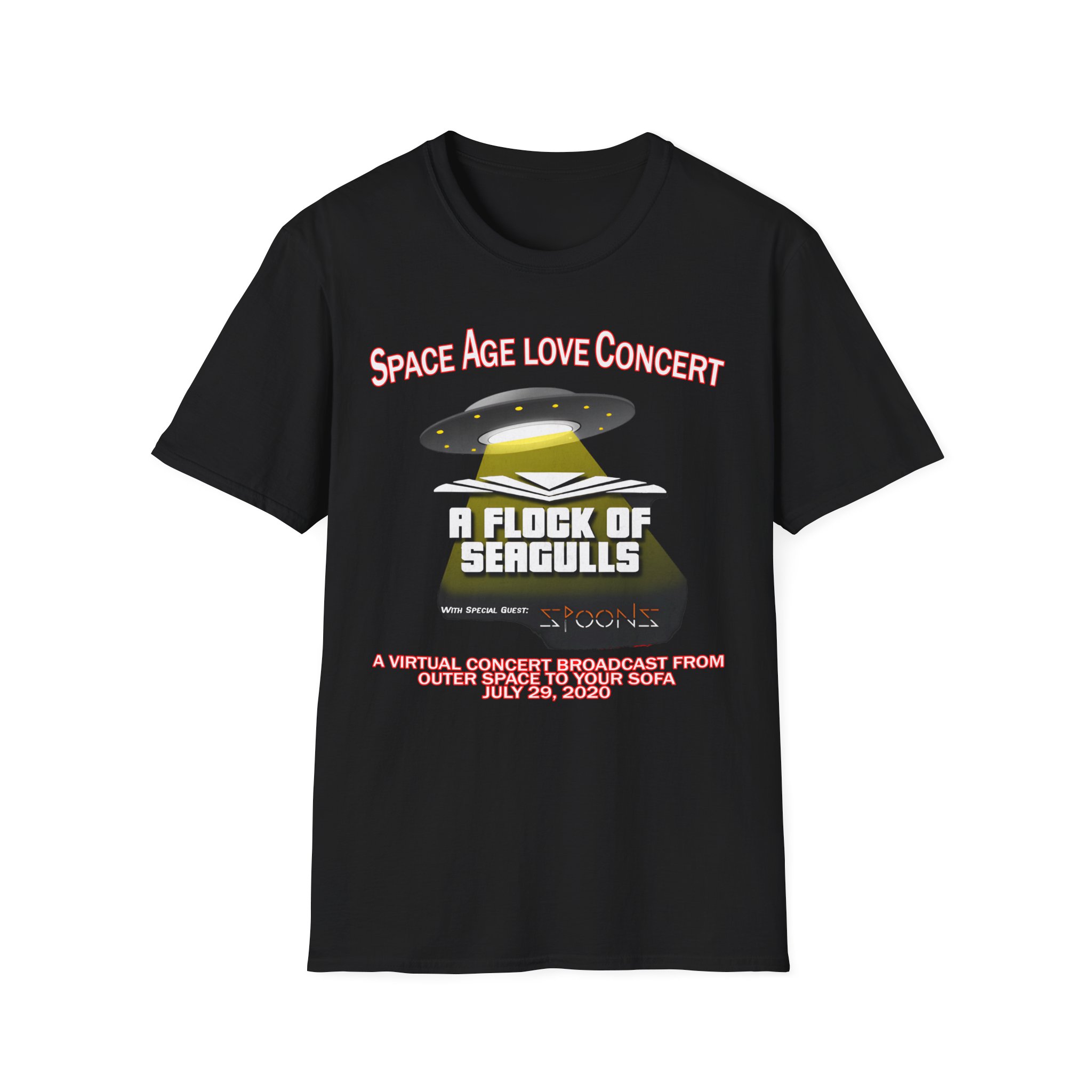 A Flock of Seagulls Space Age Love Concert Unisex Softstyle T-Shirt