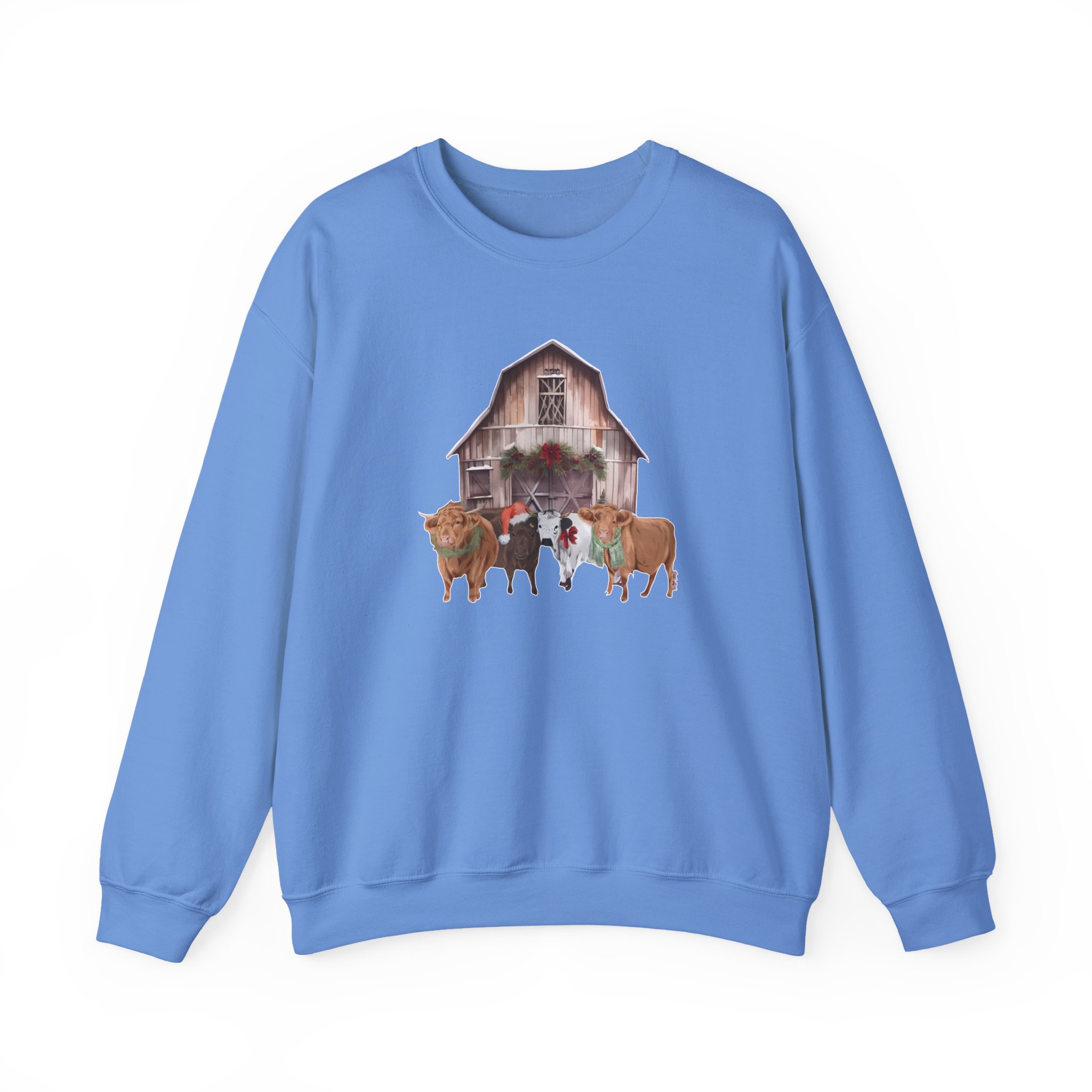 Katie Van Slyke Christmas Cows Unisex Heavy Blendâ„¢ Crewneck Sweatshirt