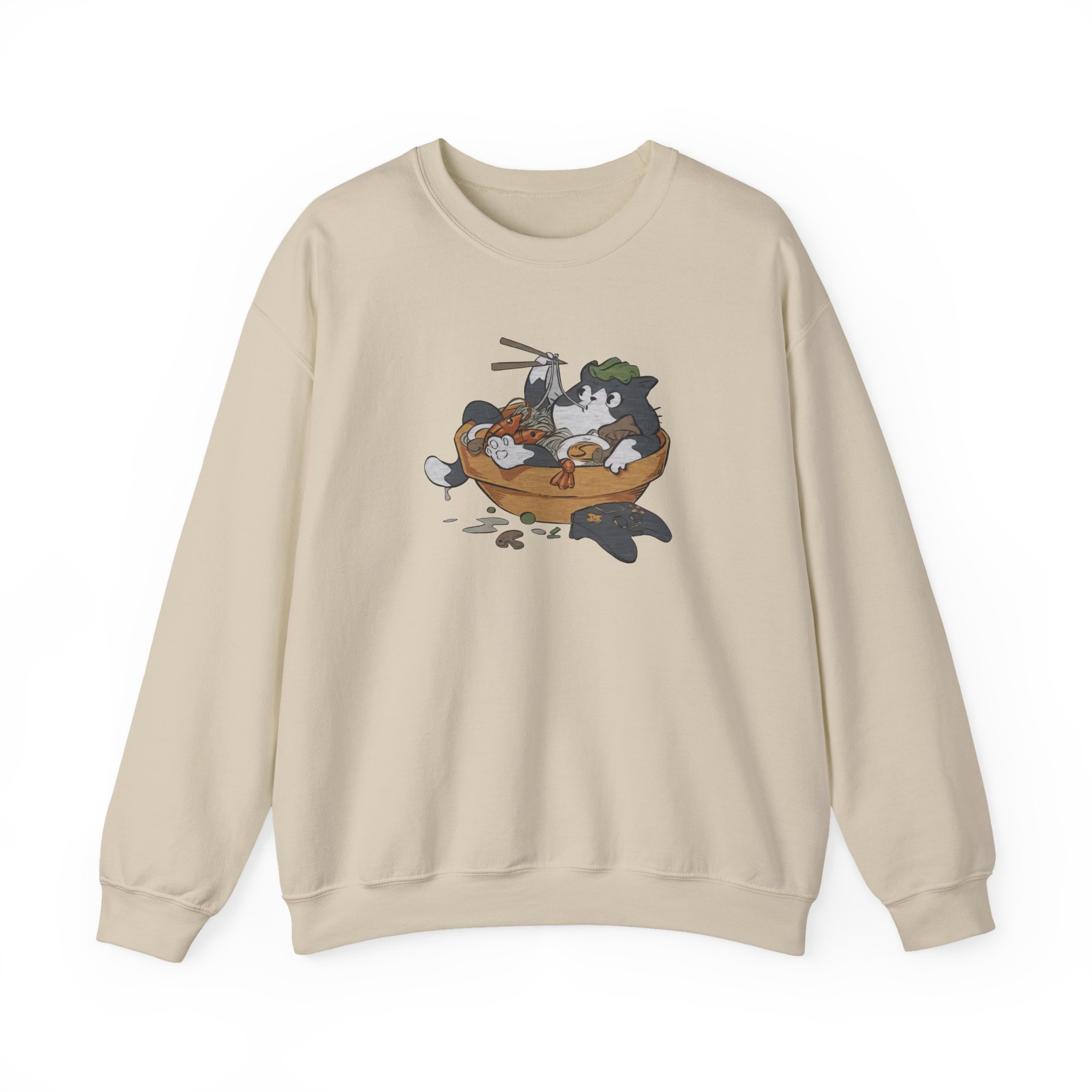 Lirik Ramen Cat Unisex Heavy Blendâ„¢ Crewneck Sweatshirt