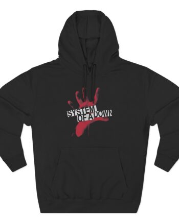 System of a Down Self Titled Red Hand Logo Three-Panel Fleece Hoodie