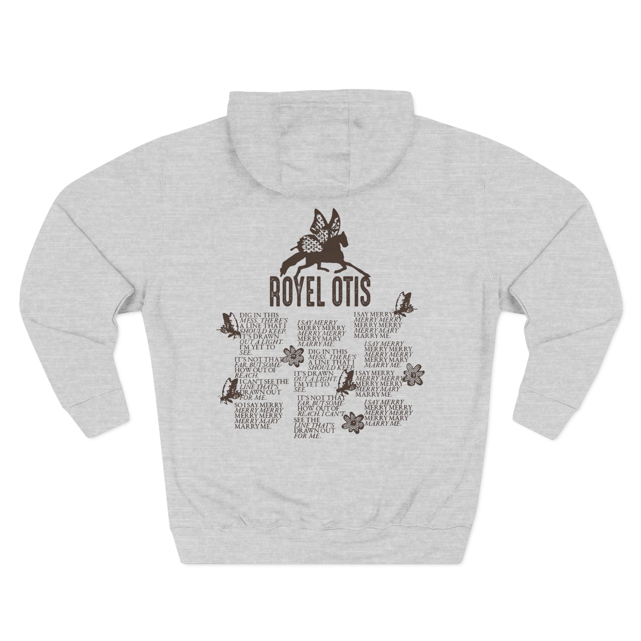 Royel Otis Mary Marry Me Faded Powder Three-Panel Fleece Hoodie