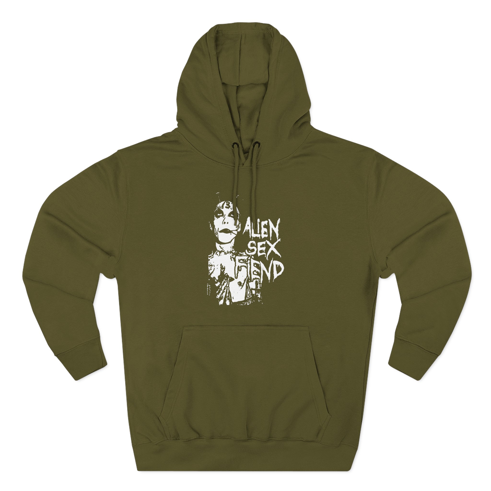 Alien Sex Fiend 13 Head Three-Panel Fleece Hoodie