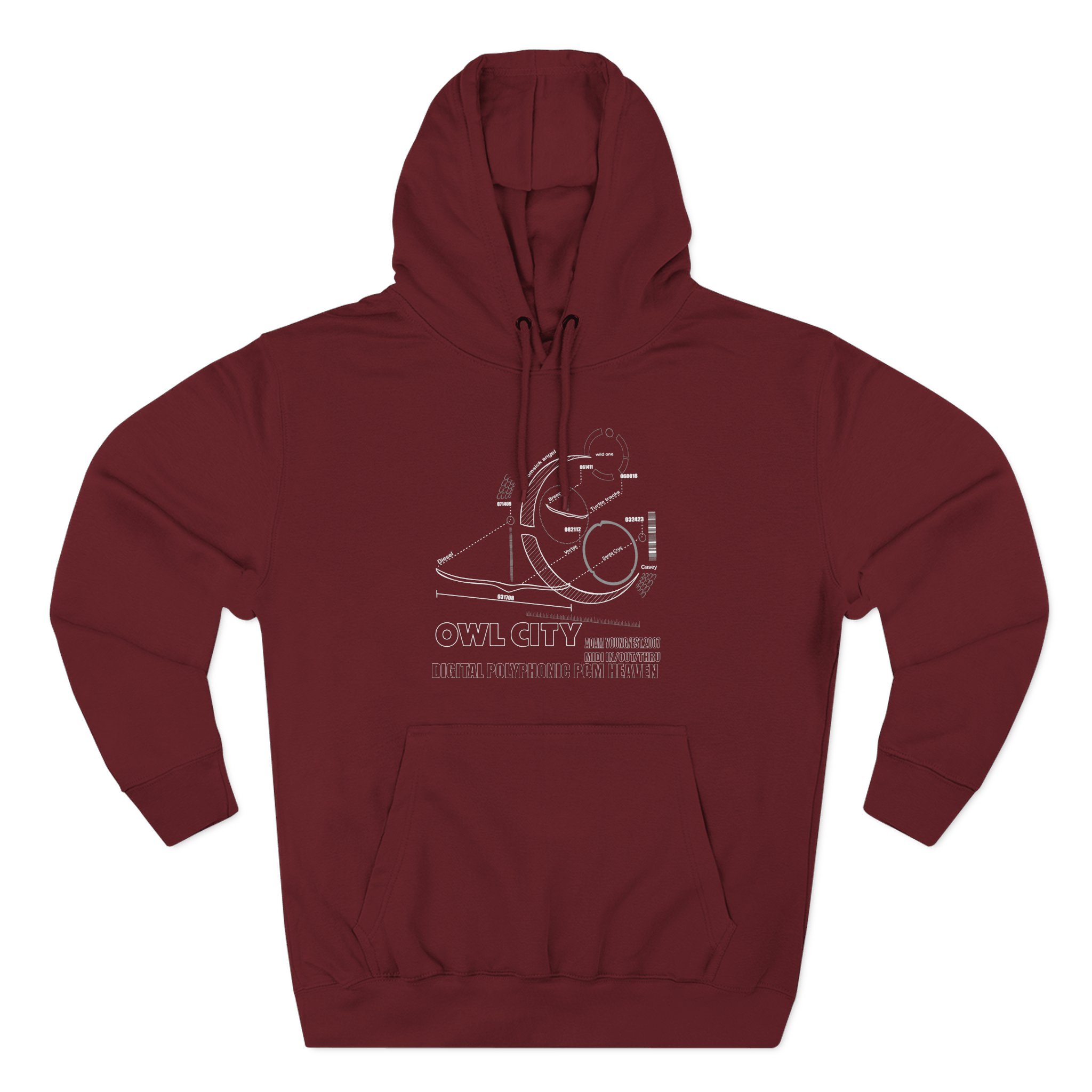 Owl City Schematic Three-Panel Fleece Hoodie