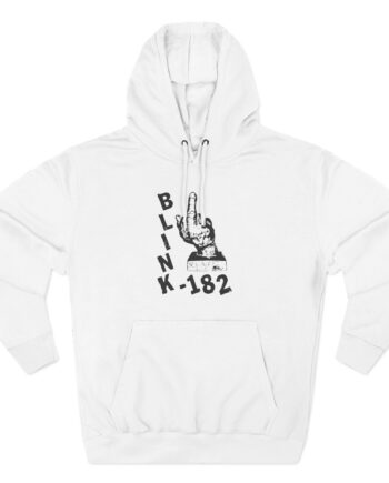 Blink 182 Pink Middle Finger Three-Panel Fleece Hoodie