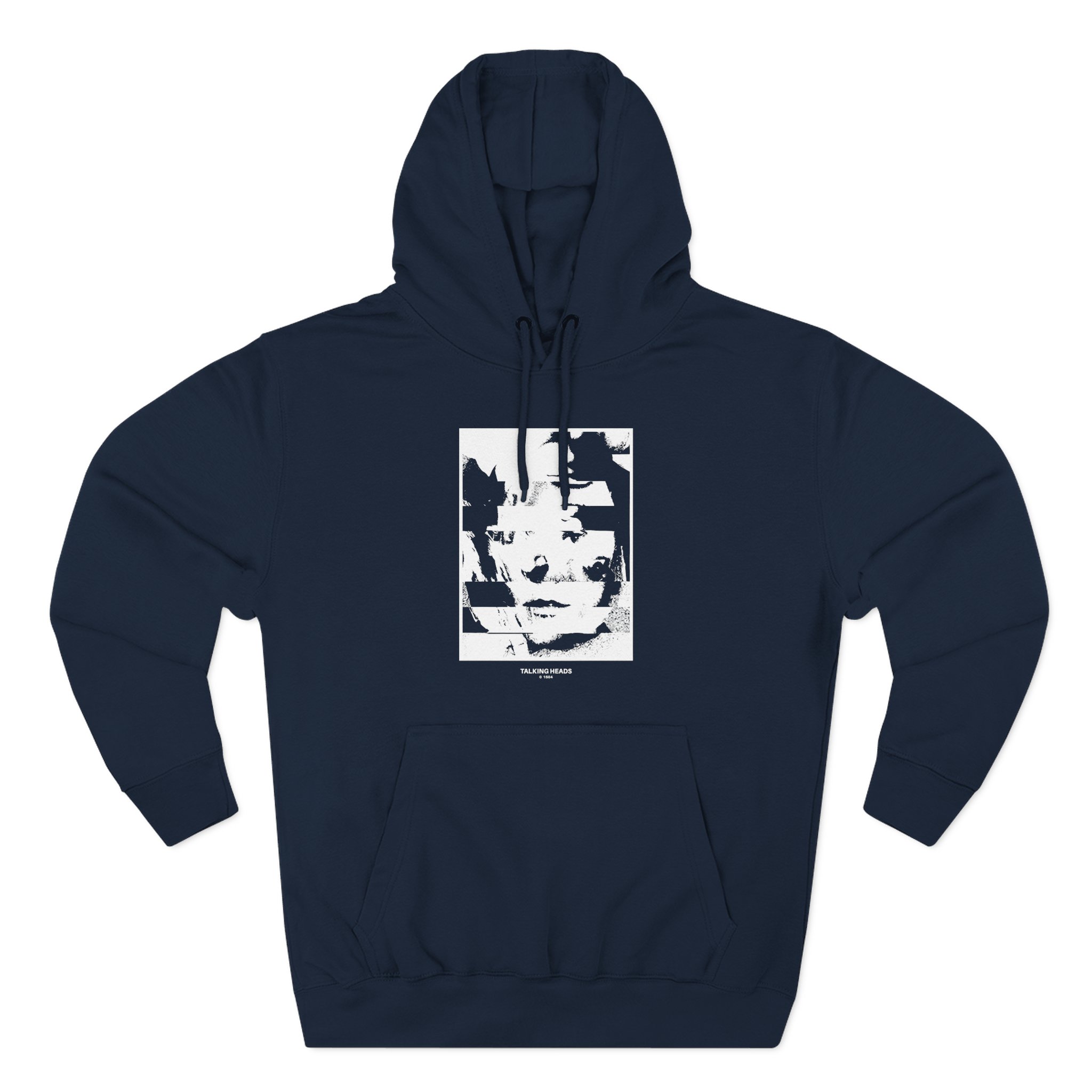 Talking Heads Face Collage Stop Making Sense Three-Panel Fleece Hoodie