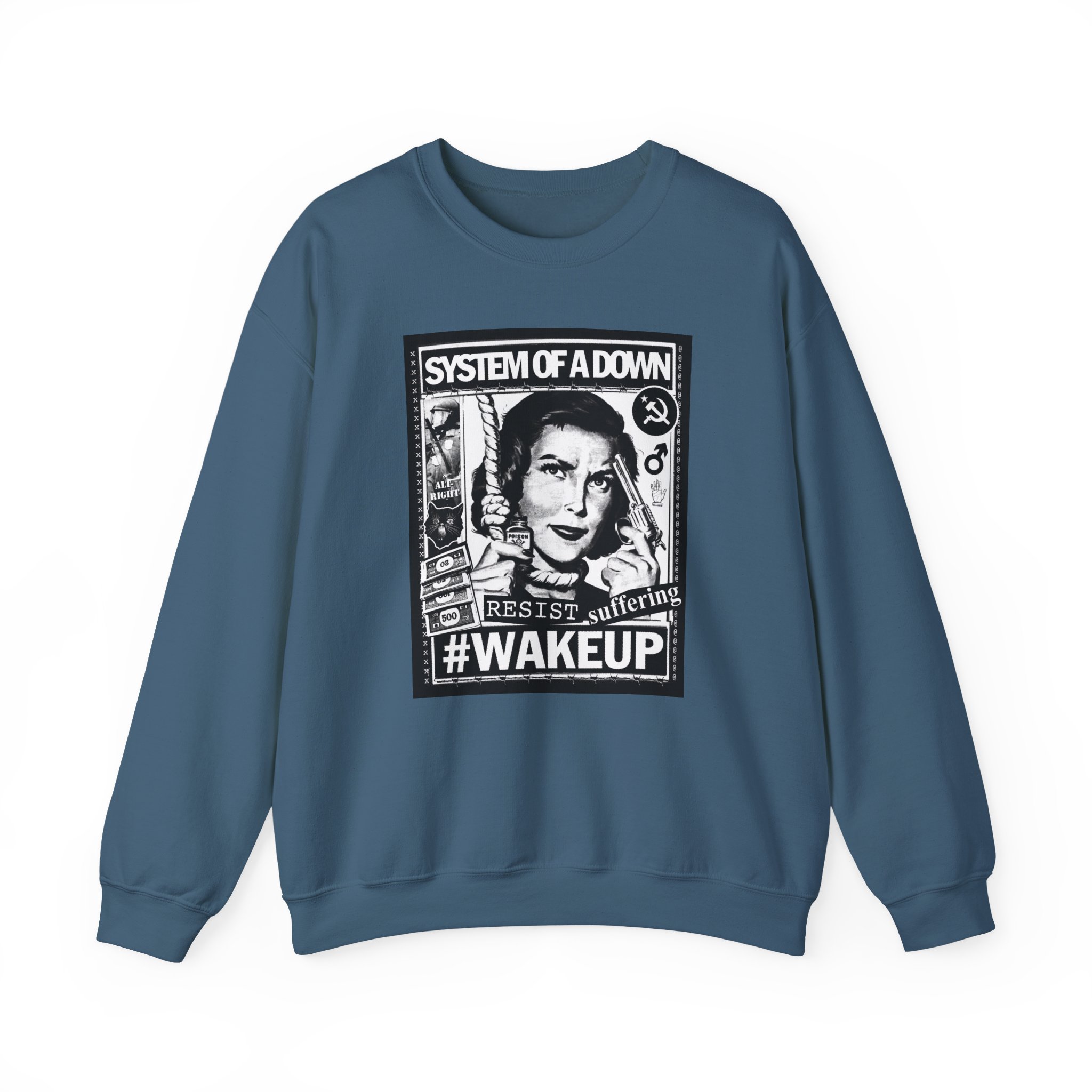 System of a Down Awake Distressed Unisex Heavy Blendâ„¢ Crewneck Sweatshirt
