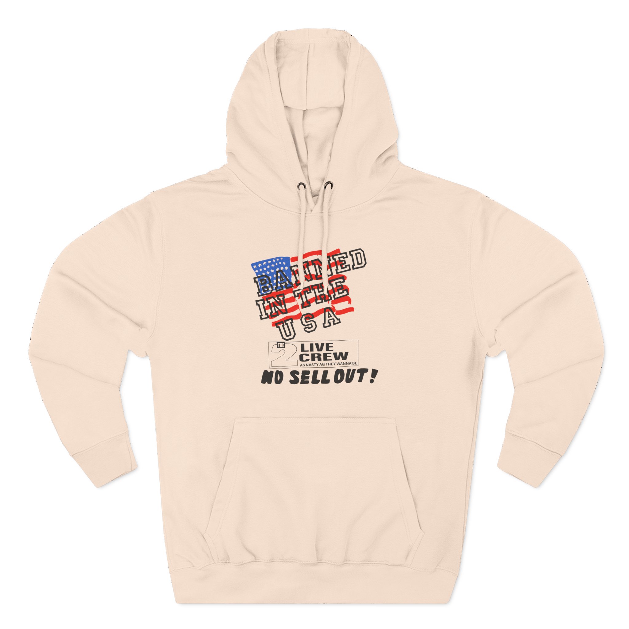2 Live Crew Banned in the U.s.a. Luke Records Three-Panel Fleece Hoodie