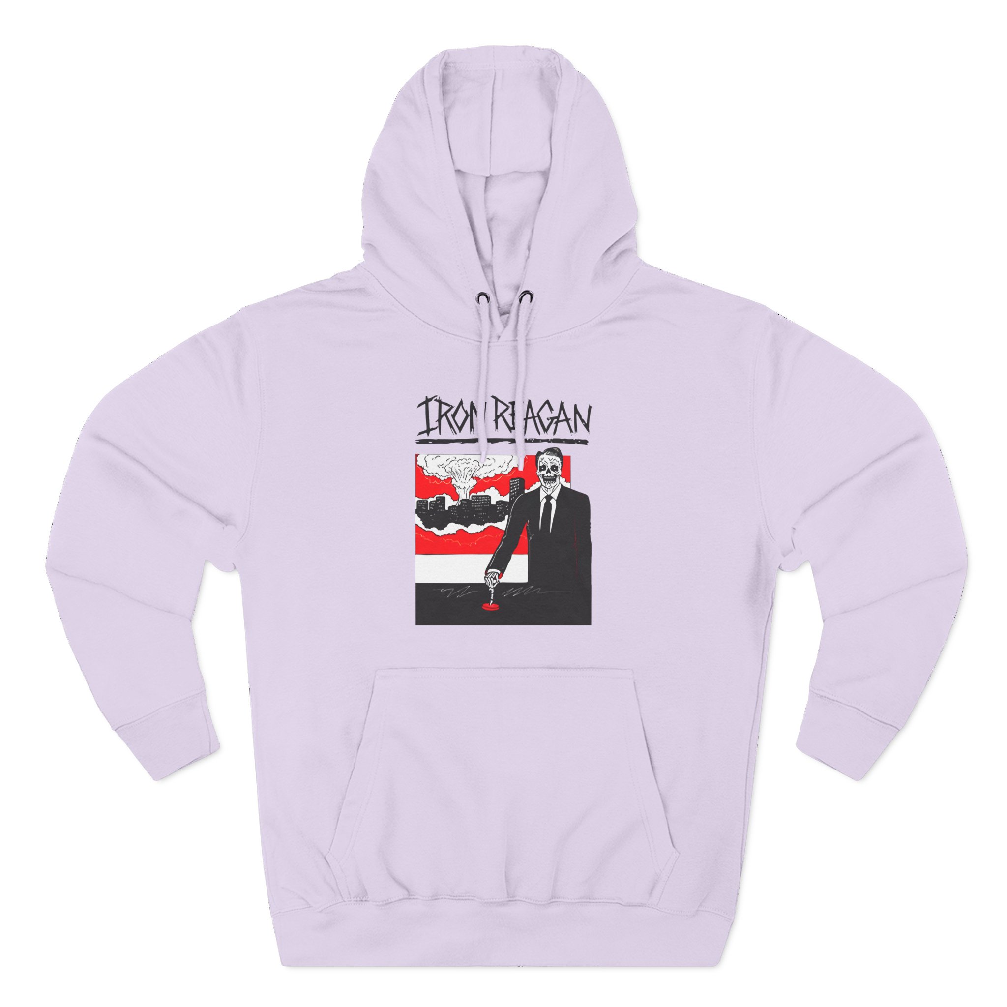 Iron Reagan Finger On The Button Three-Panel Fleece Hoodie
