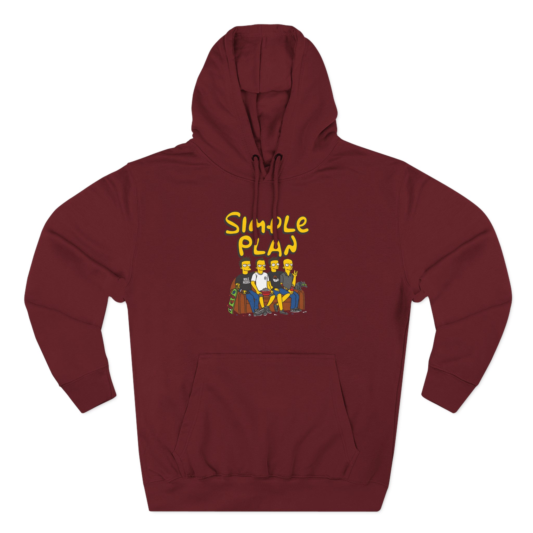 Simple Plan Band on the Couch Three-Panel Fleece Hoodie