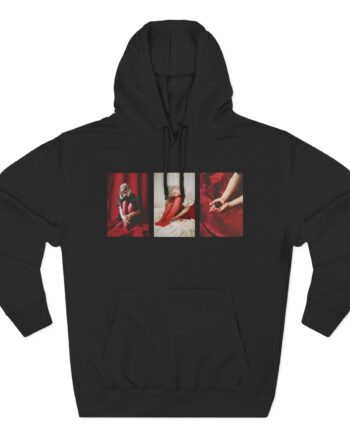 Aurora Triptich Album Art Ecru Three-Panel Fleece Hoodie