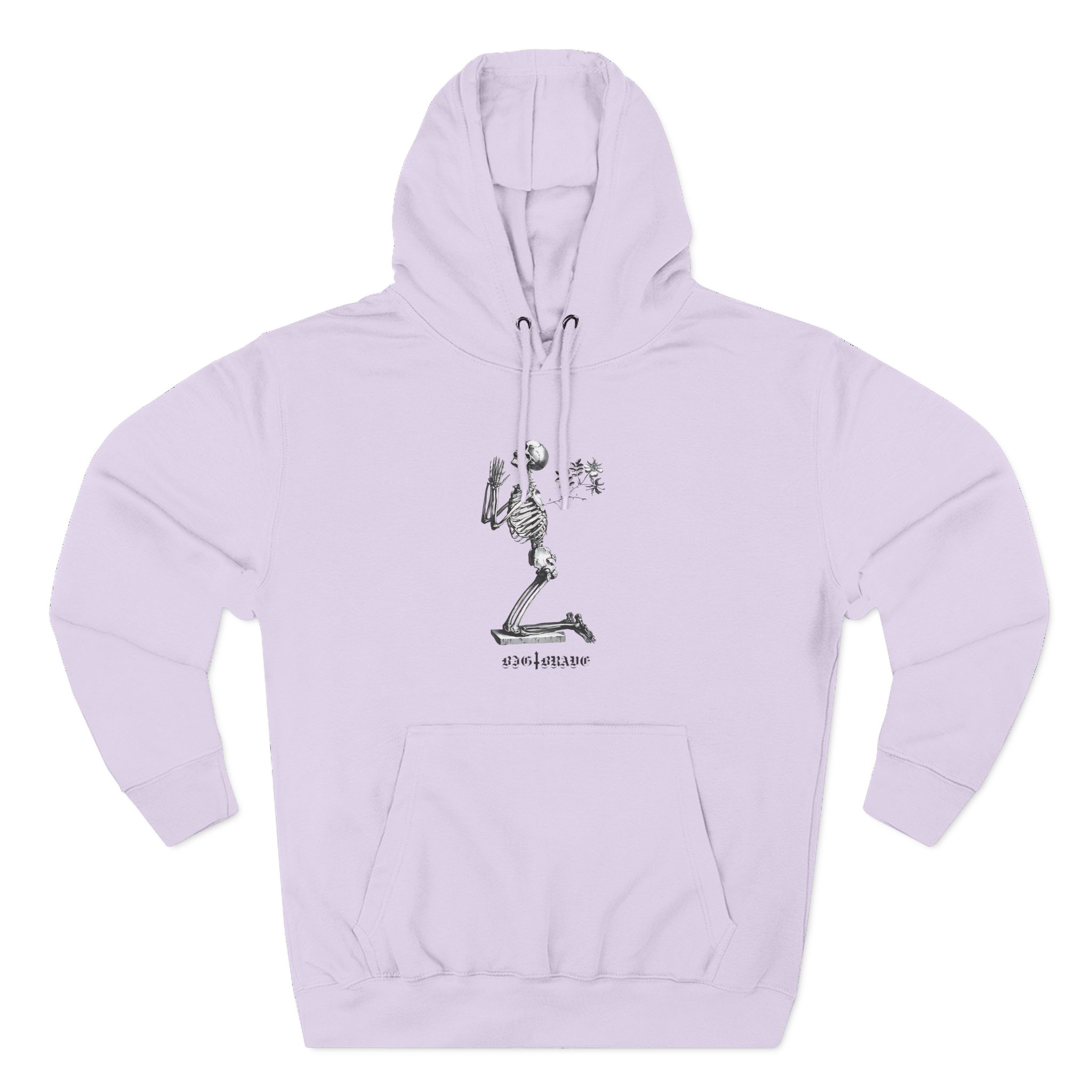 Big Brave Praying Skeleton Three-Panel Fleece Hoodie