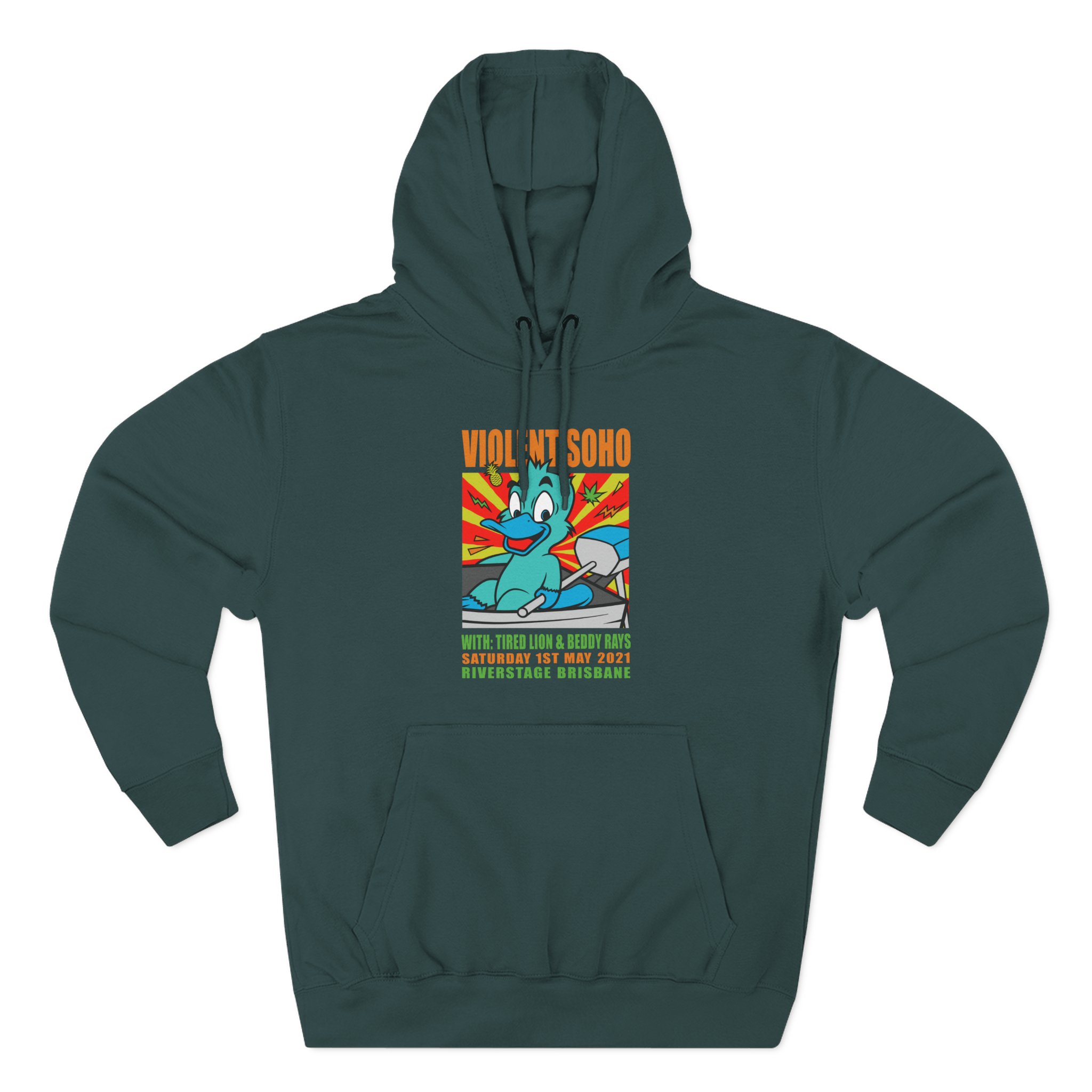 Violent Soho Event Poster Three-Panel Fleece Hoodie