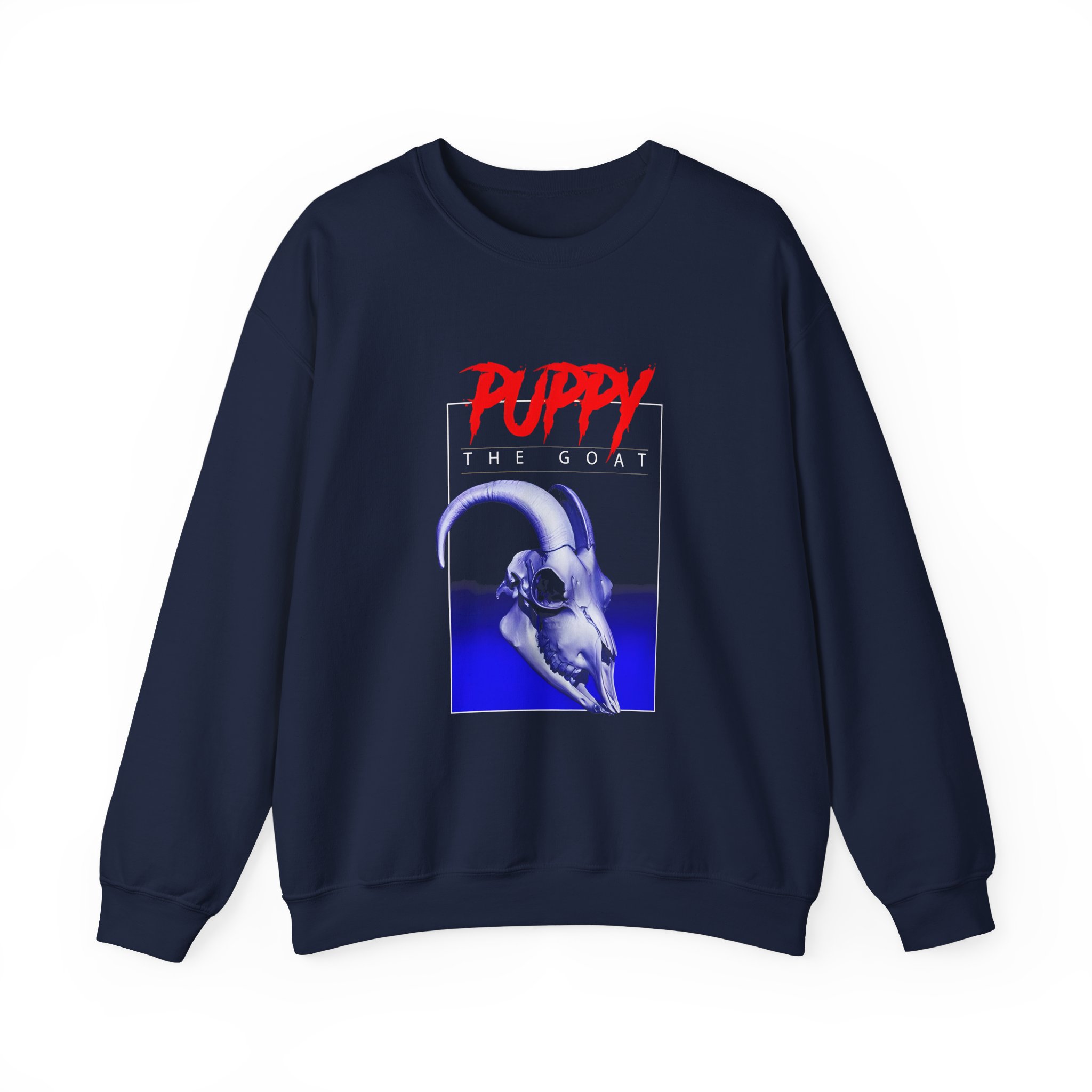 Puppy Goat Skull Unisex Heavy Blend Crewneck Sweatshirt